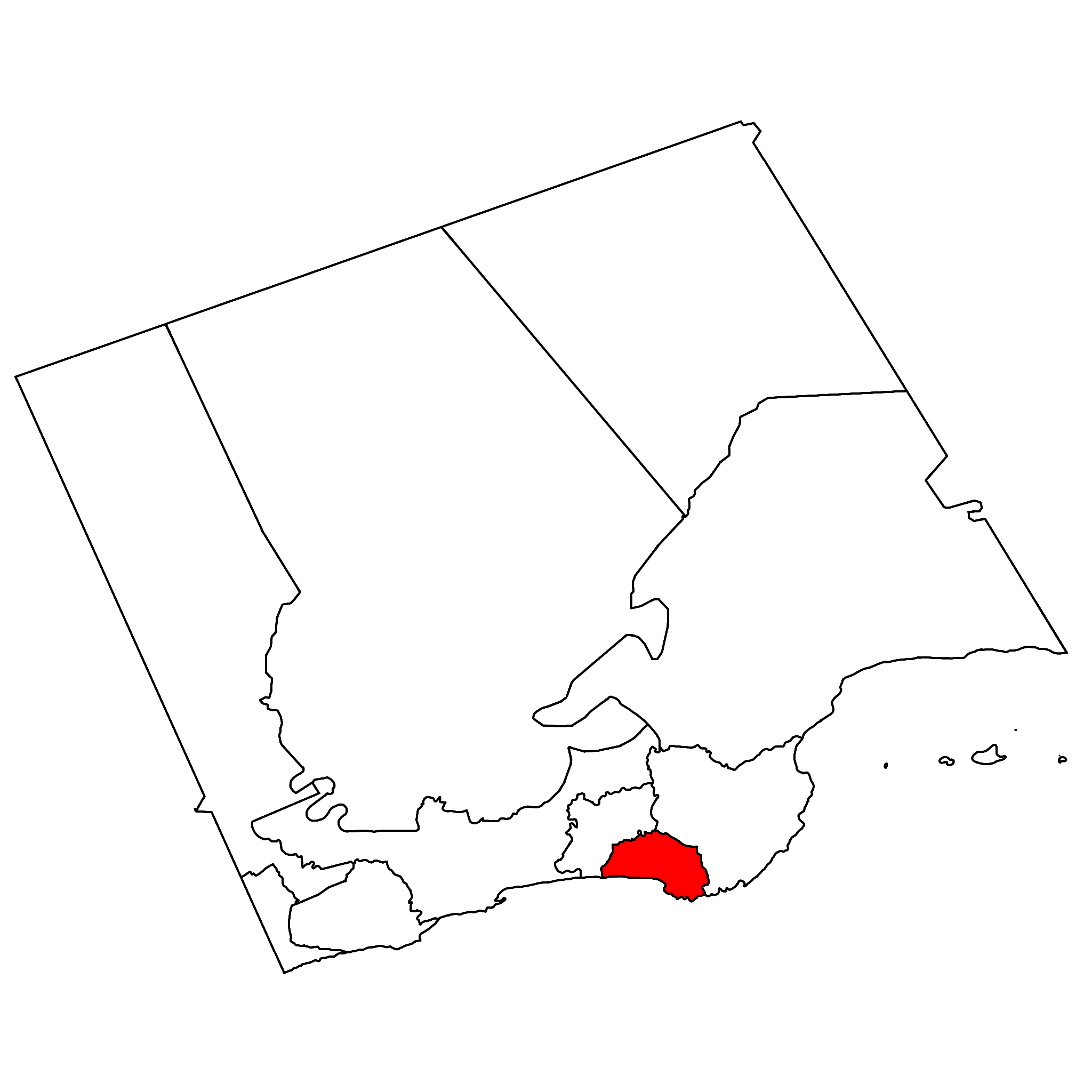The wilayat of Mirbat in the Dhofar Governorate in Oman filled in red.