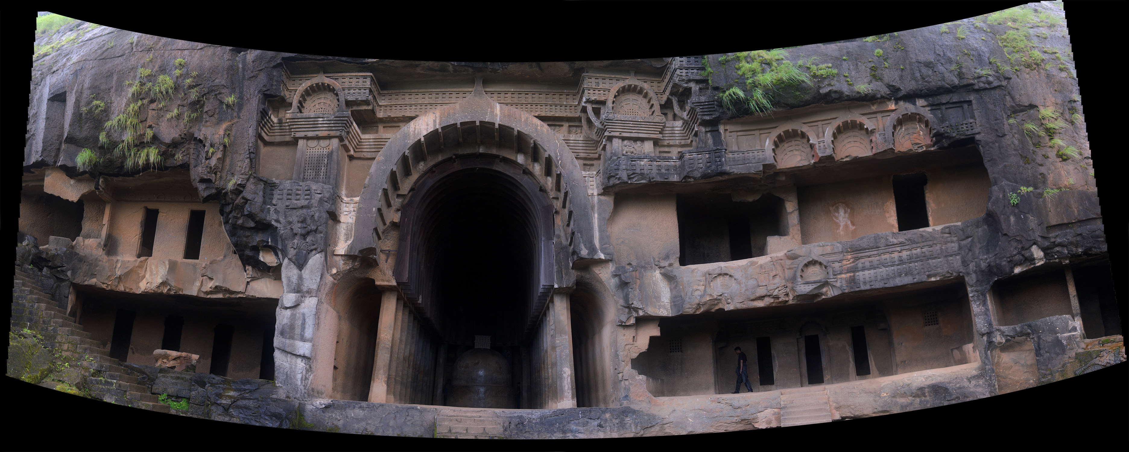 Panorama Bhaja Caves, seven clicks stitched panorama image