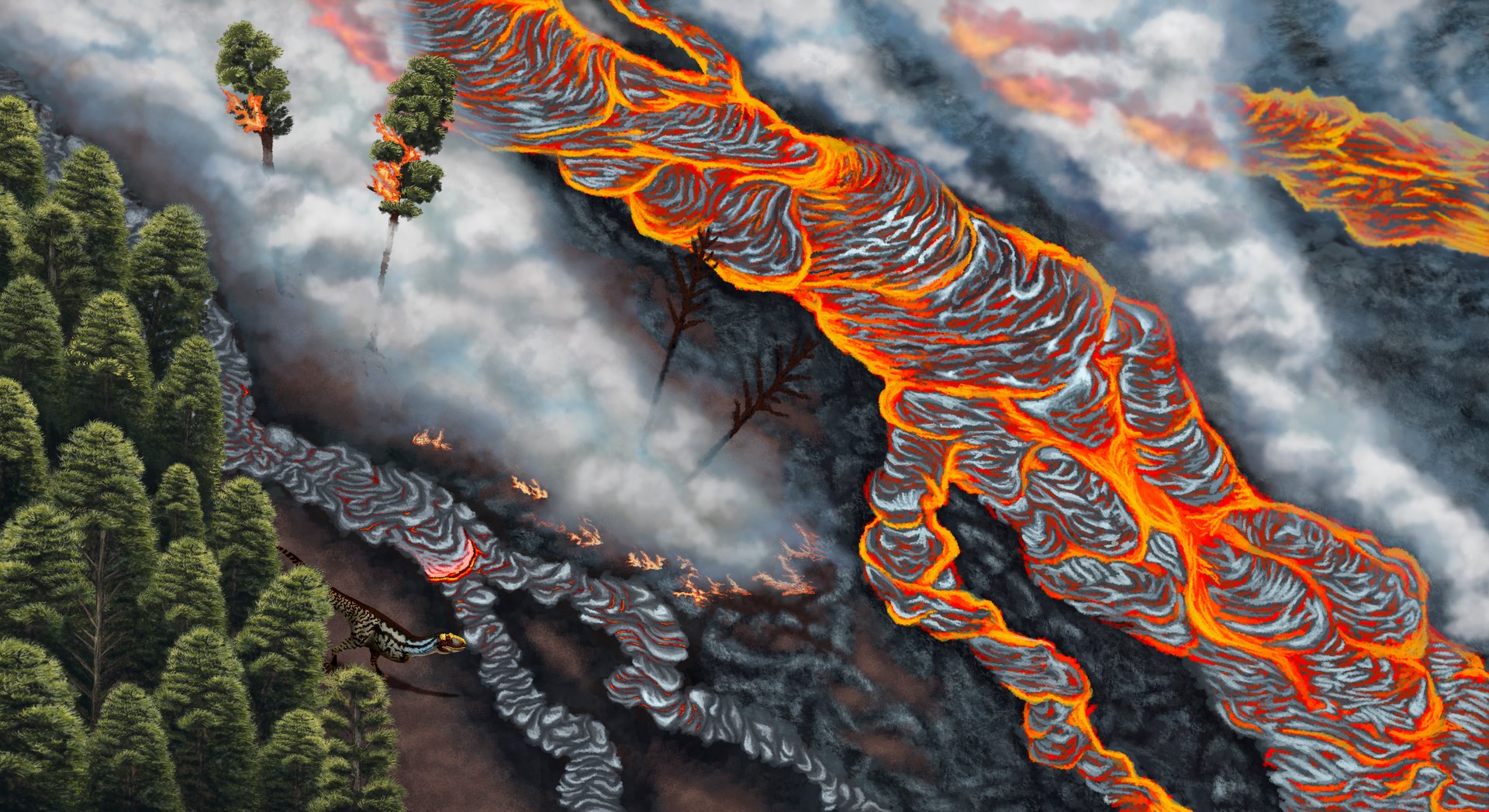 La formación de Lameta estuvo muy marcada por episodios del vulcanismo.