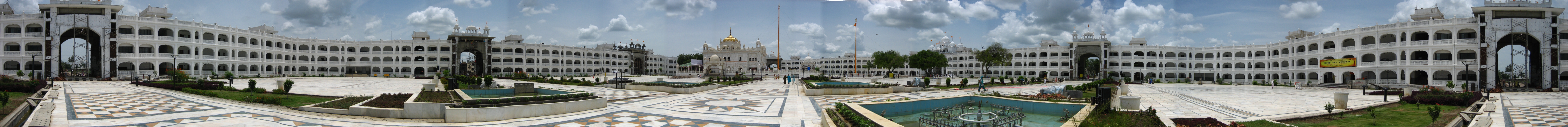 A panoramic view of the Takht Shri Hazoor Sahib Gurudwara Nanded.