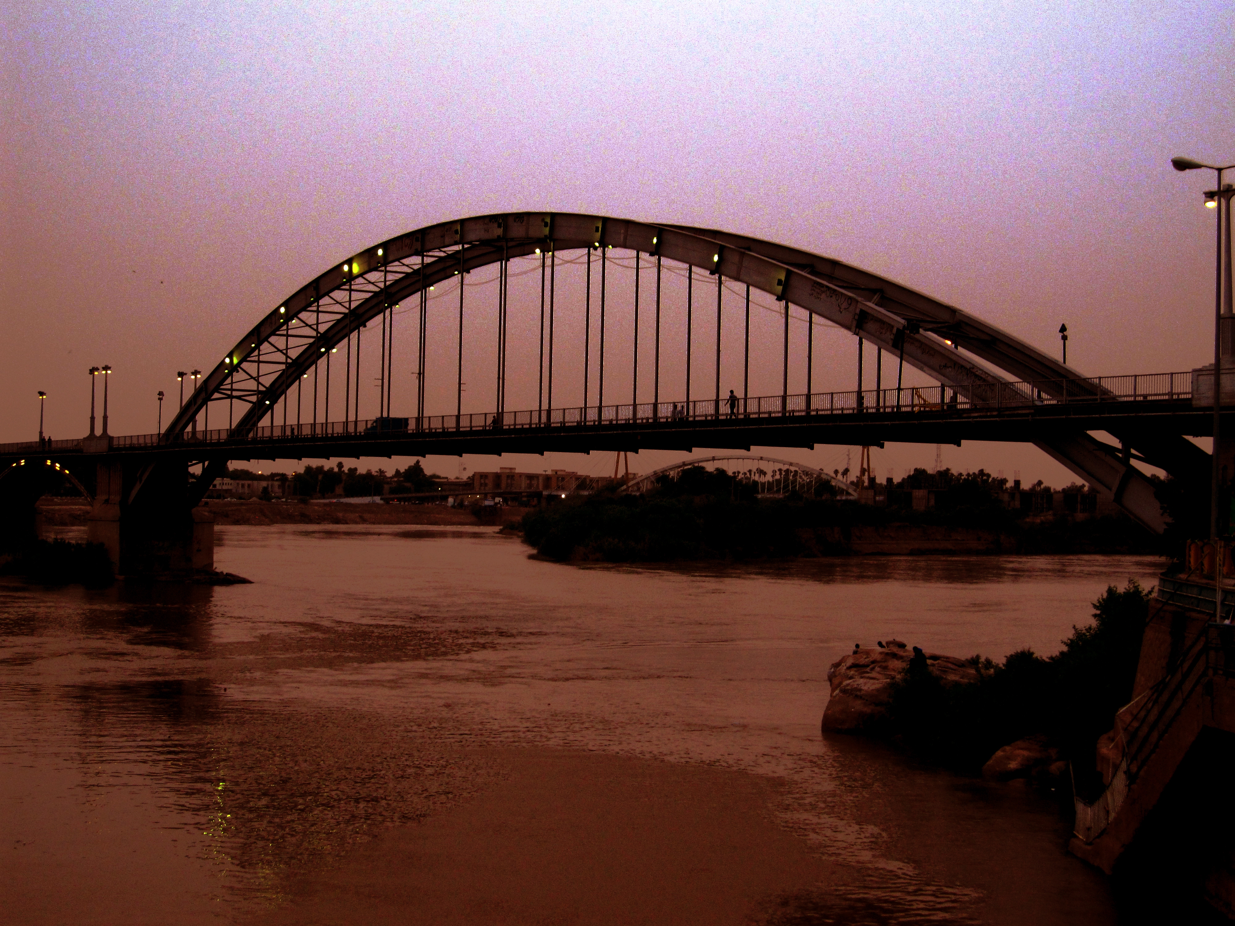 Iran - Khuzestan - Ahvaz - White Bridge &amp; Karoon River