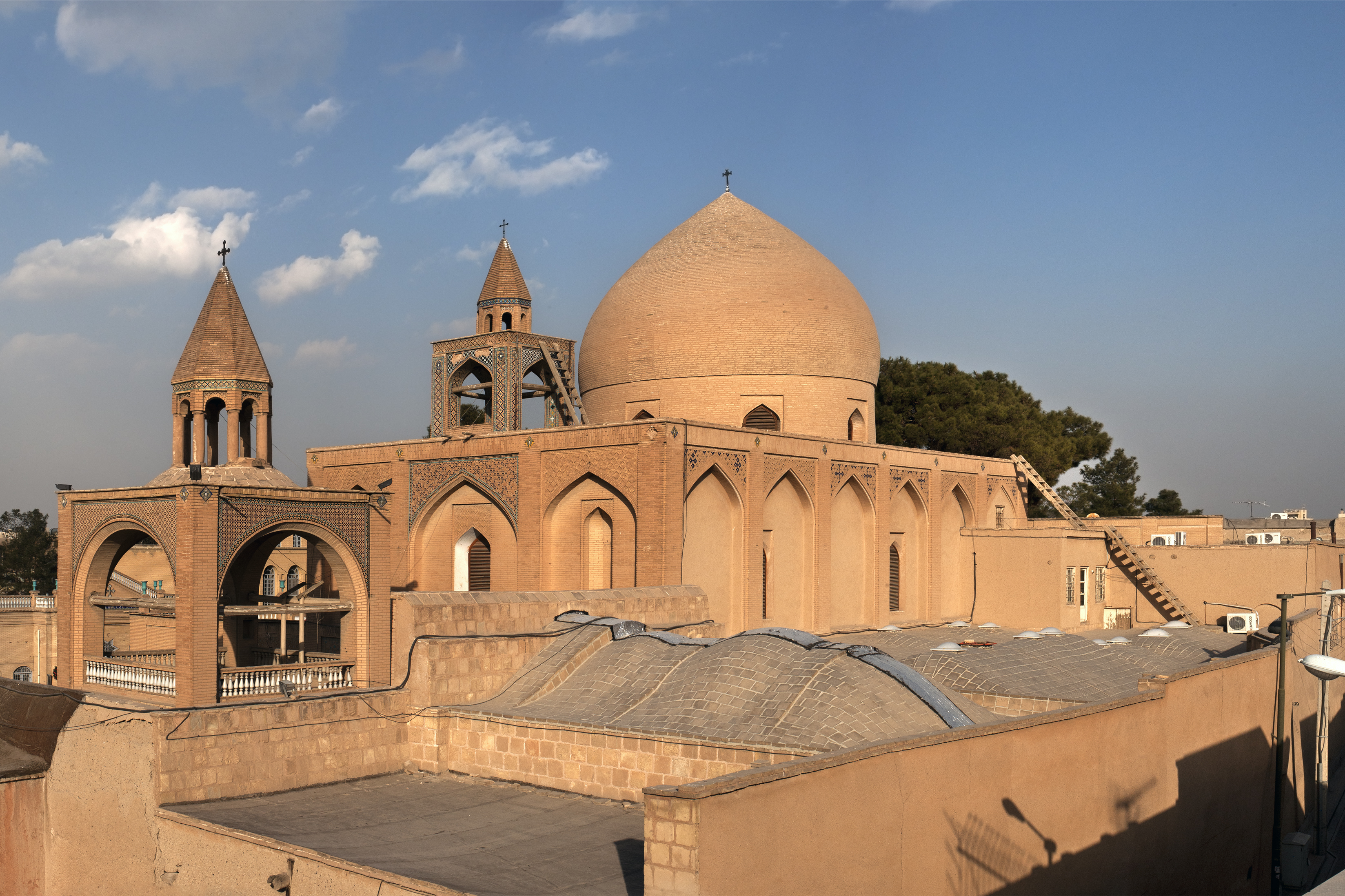 Panoramic image of Vank Cathedral, Armenian Quarter, Esfahan, Iran.