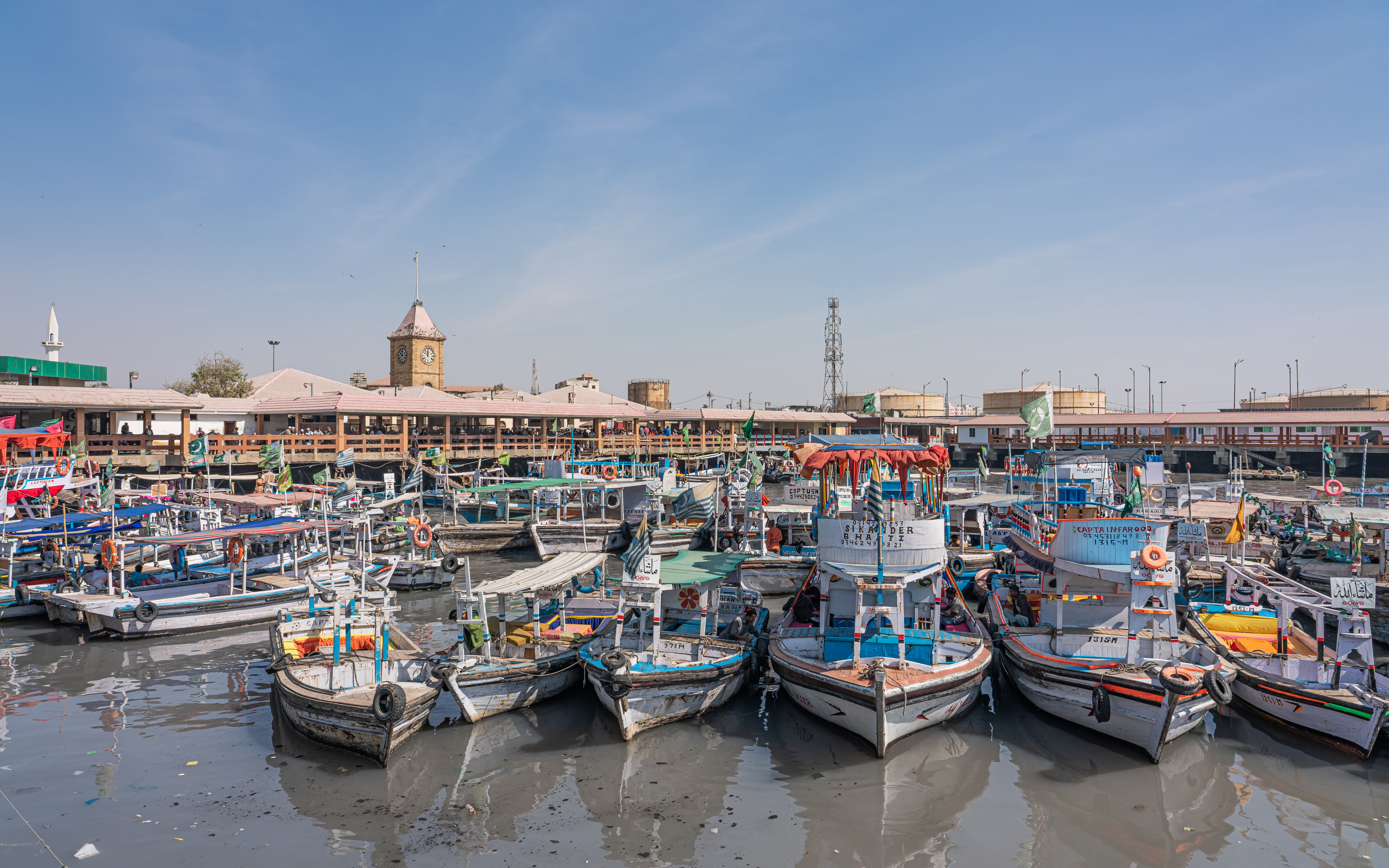 Keamari boat harbour in Karachi, Pakistan