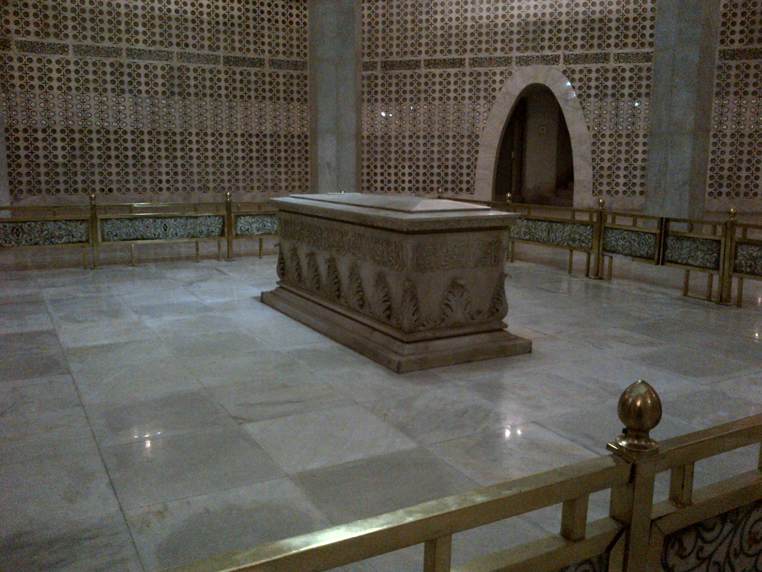 The grave of Muhammad Ali Jinnah, founder of Pakistan, in the basement of Mazar e Quaid right underneath the symbolic grave up on the attic open to visitors.
Celebrating our 73rd Pakistan Day, getting ready for next general elections to elect our 14th Parliament, the nation needs to revisit the Founder’s vision for Pakistan, simple yet comprehensive:
If we want to make this great State of Pakistan happy and prosperous we should wholly and solely concentrate on the well-being of the people, and especially of the masses and the poor.
We are starting in the days when there is no discrimination, no distinction between one community and another, no discrimination between one caste or creed and another. We are starting with this fundamental principle that we are all citizens and equal citizens of one State.
My guiding principle will be justice and complete impartiality, and I am sure that with your support and co-operation, I can look forward to Pakistan becoming one of the greatest nations of the world.

 Excerpts from Jinnah’s address to the Constituent Assembly of Pakistan, Aug 11, 1947
