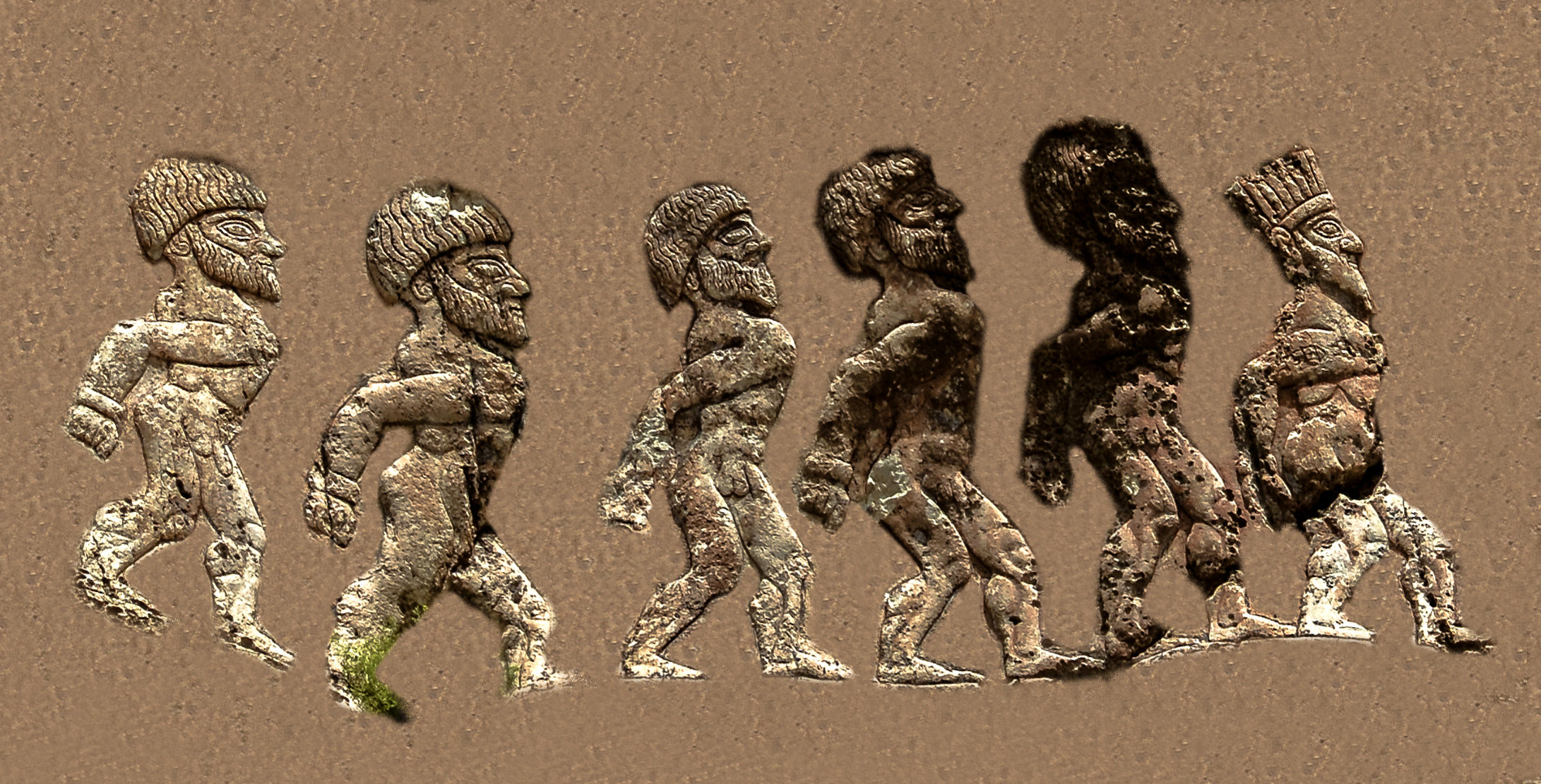 Anubanini relief constituents group of prisoners and king