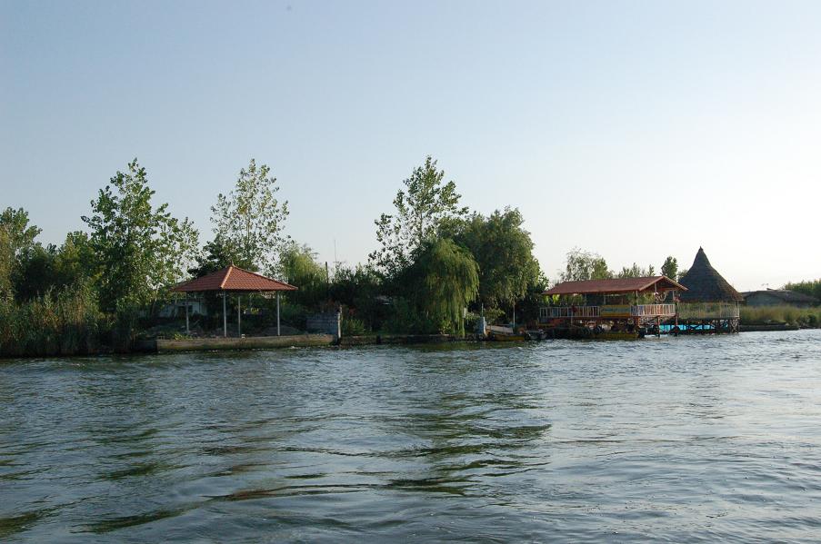Houses built on the lagoon islands in Anzali