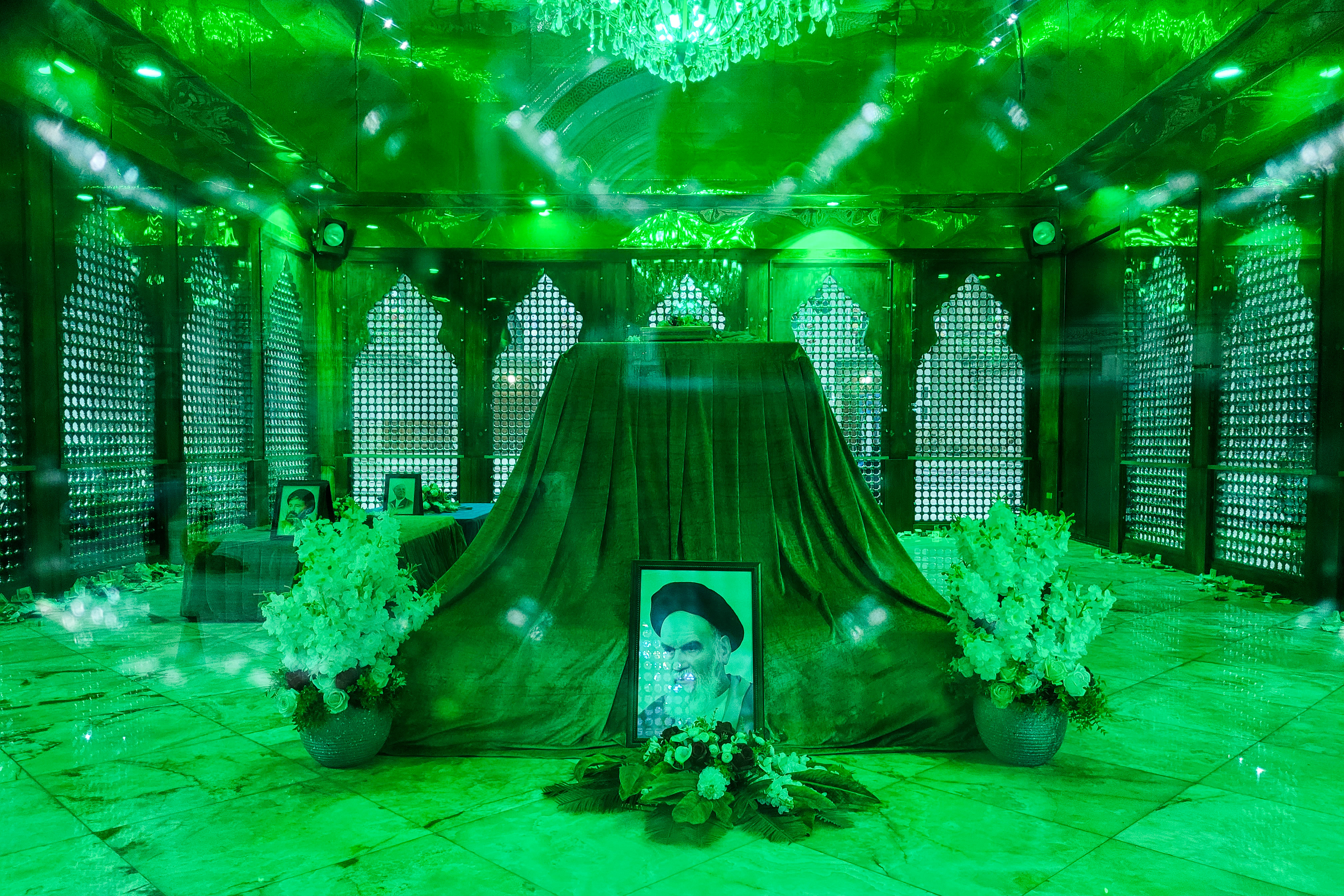 Ayatollah Khomeini's zarih in his mausoleum, Tehran, Iran.