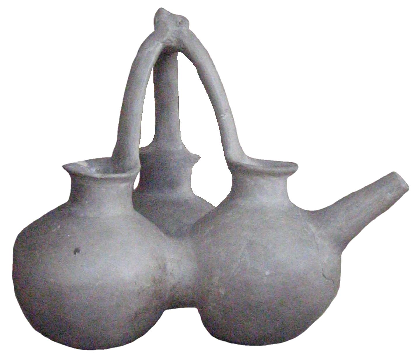 Pottery triple vessel, Shah tepe (Gorgan), late 2nd mil BC.