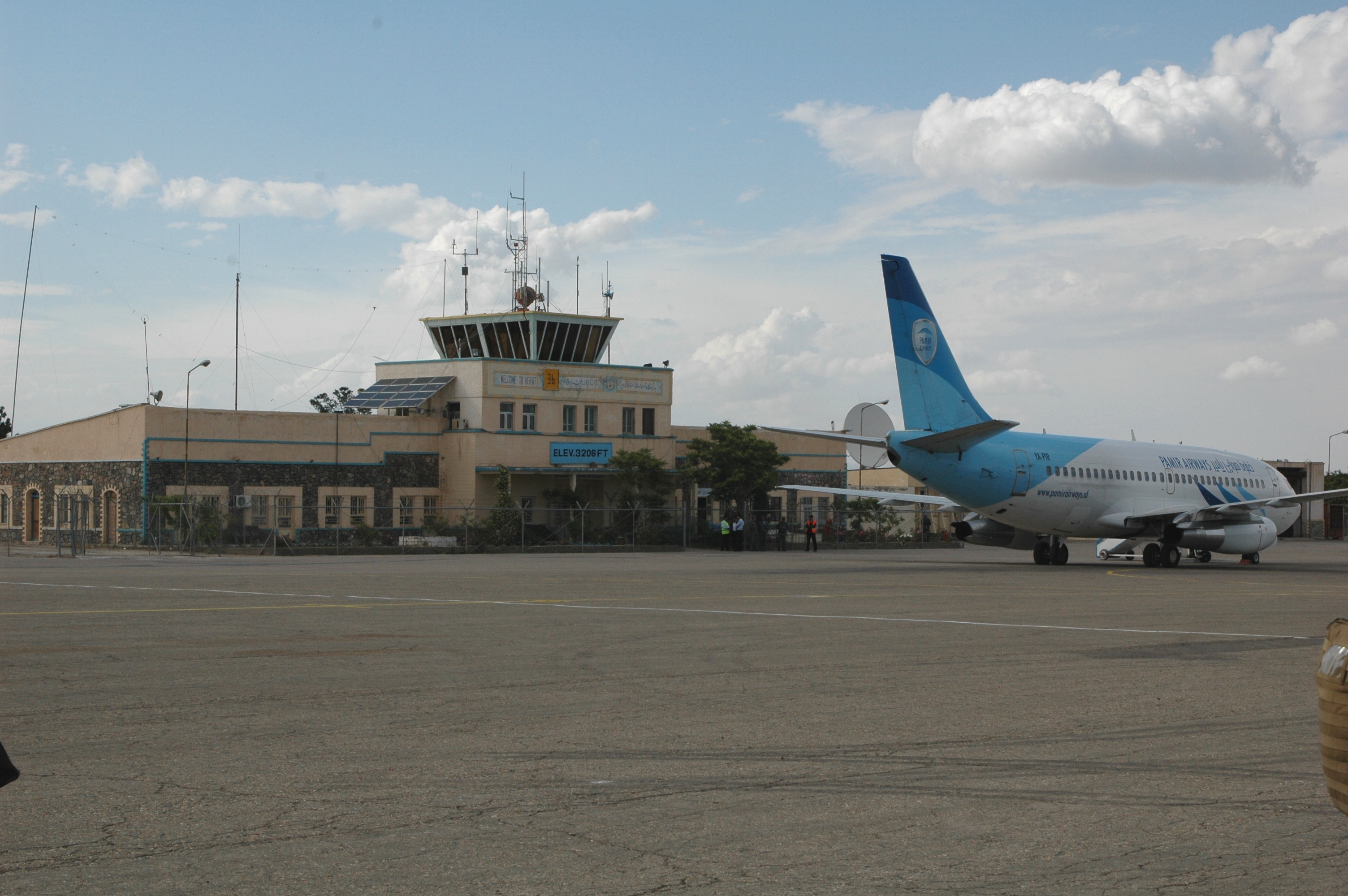 A plane beloning to Pamir Airways parked at Herat Airport in western Afghanistan.
