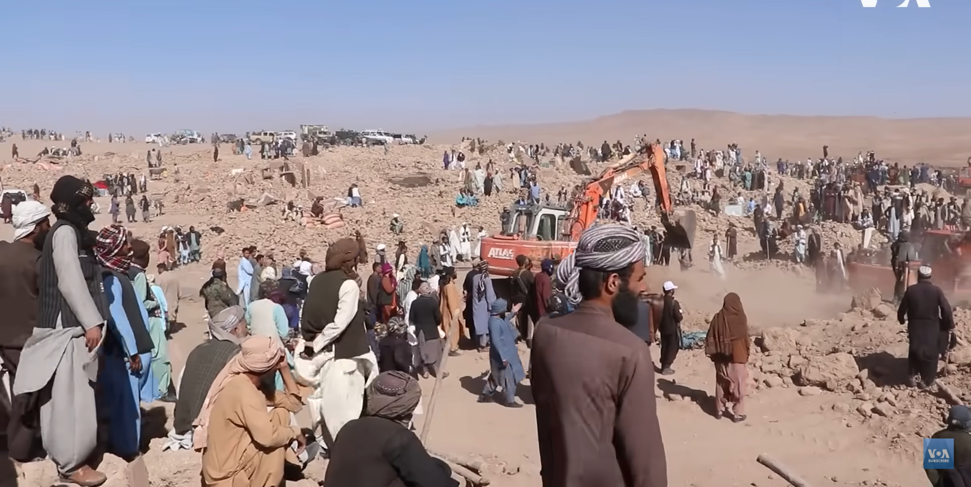 Searching for earthquake casualties in Herat Province
