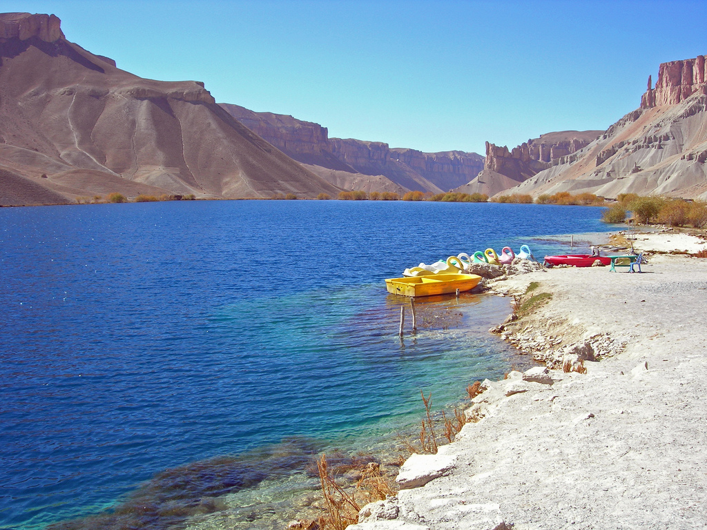 Band-e-amir is a series of deep blue lakes nestled amidst limestone canyons. This is Afghanistan’s Grand Canyon, truly a sight inspiring of awe.