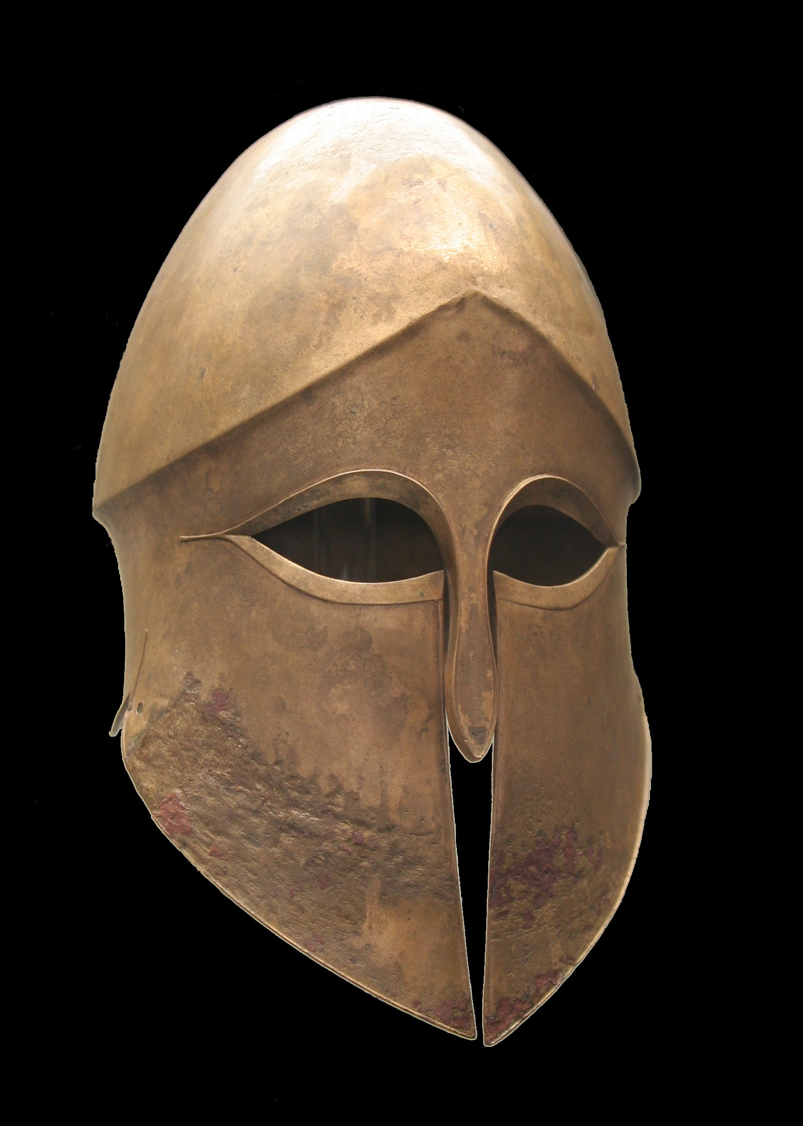 Corinthian helmet from the tomb of Denda. From a Greek workshop in South Italy, 500–490 BC.