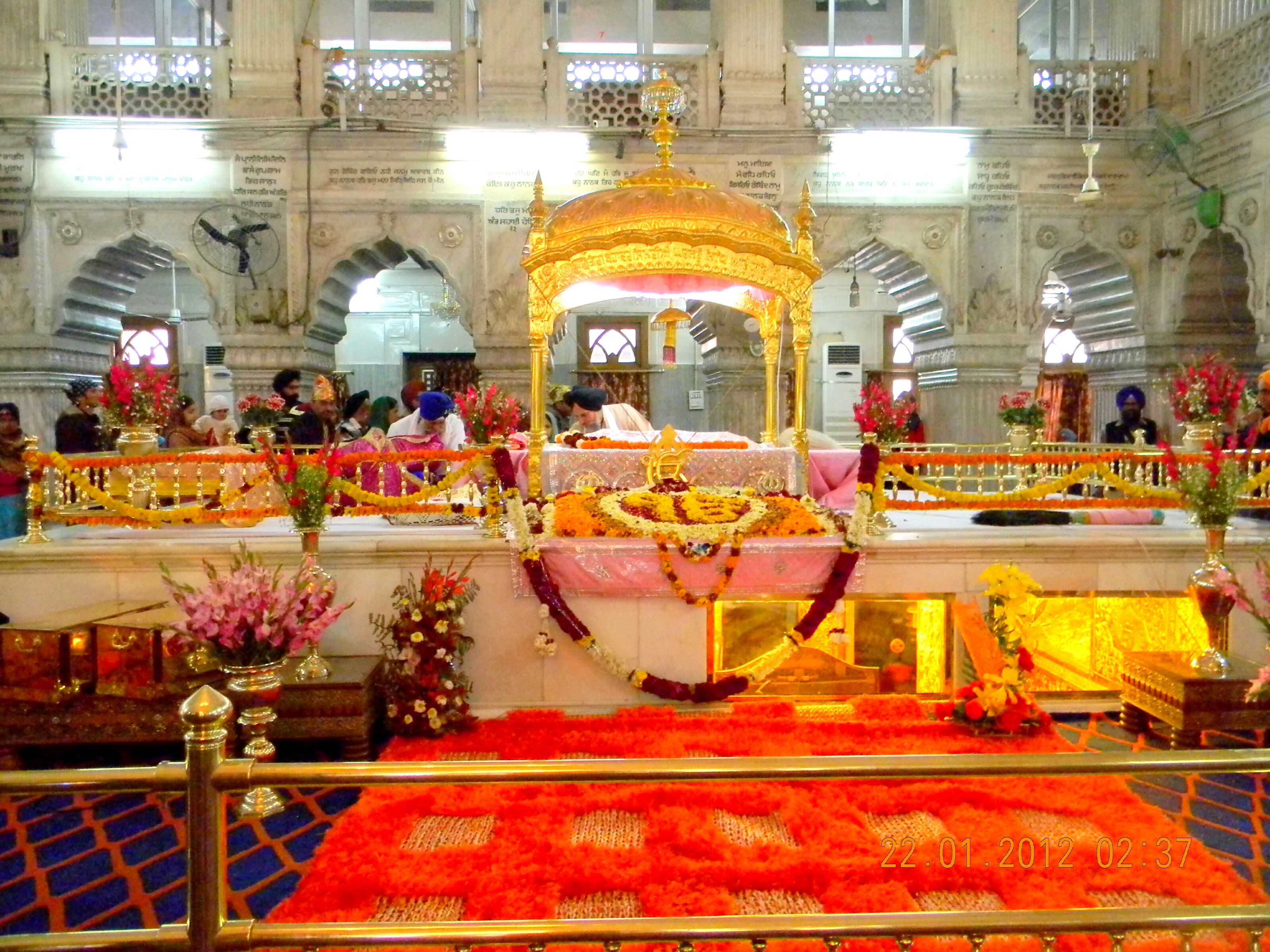 Interior view Gurudwara Sis Ganj Sahib Night View