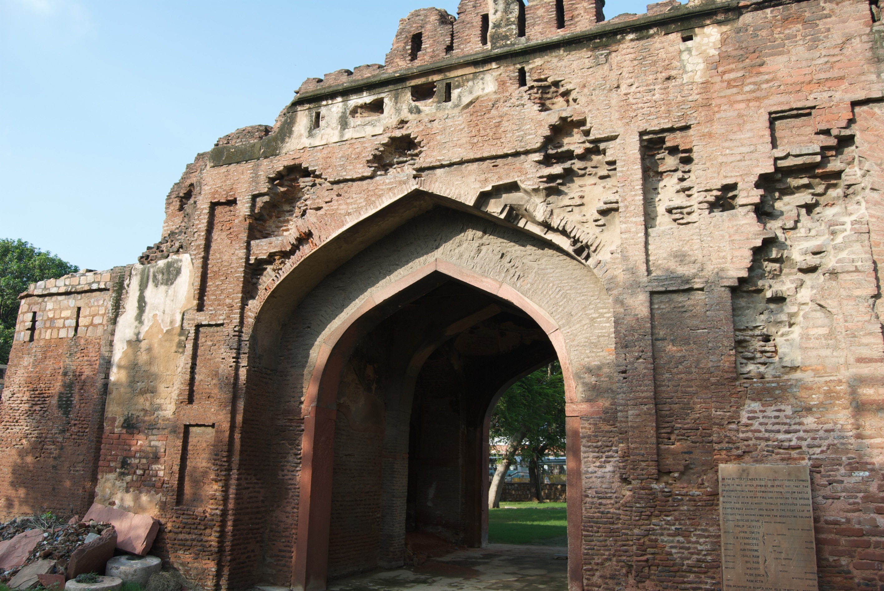 This is one of the seven gates in Delhi. Its called the Kashmiri Gate.