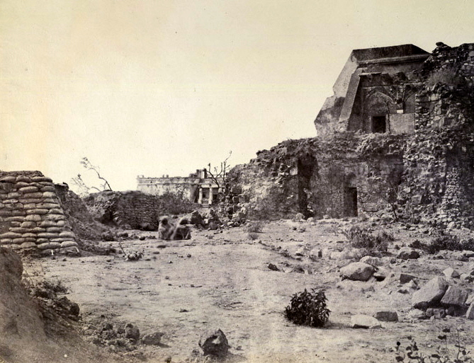Photograph entitled, [Ruins of the] Observatory, Delhi, from the 'Murray Collection: Views in Delhi, Cawnpore, Allahabad and Benares' taken by Dr. John Murray in 1858. The ruins are of the Jantar Mantar observatory which was damaged in the fighting. Downloaded by Fowler&amp;fowler«Talk» 01:59, 5 March 2008 (UTC) from the British Library Website