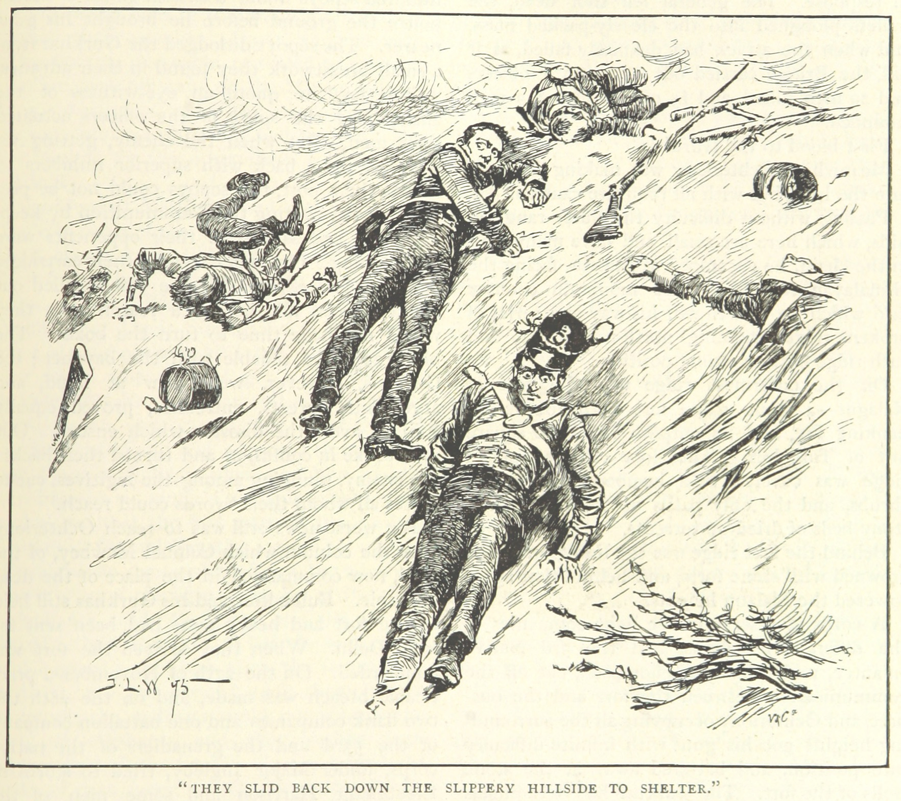 British pioneers retreat after their first attack fails at the 1814 Battle of Nalapani.