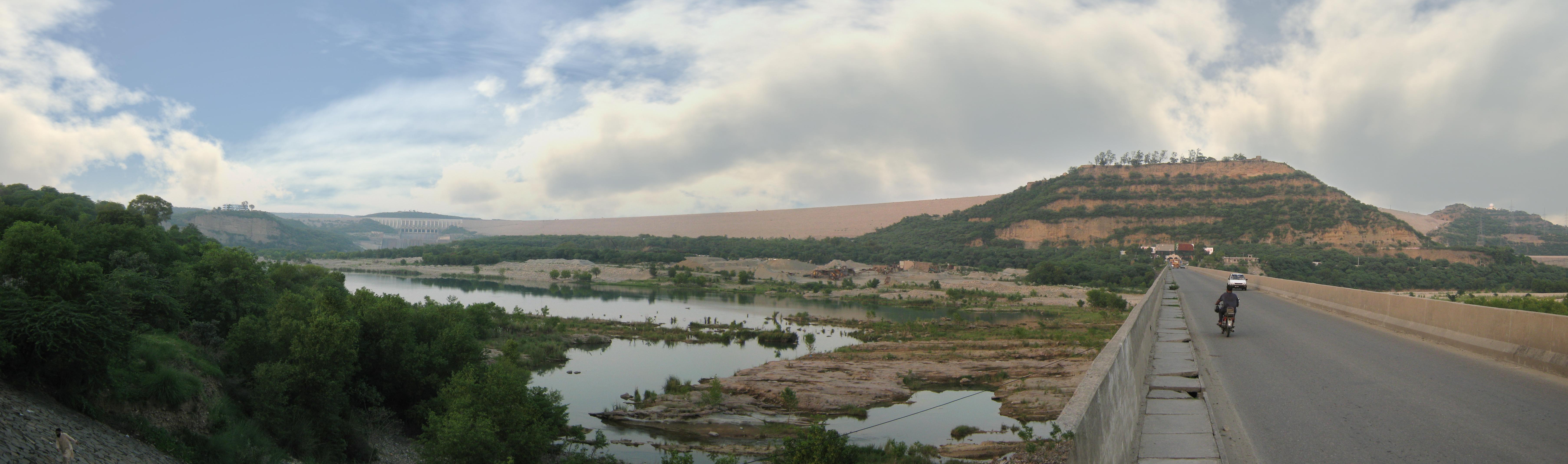 Mangla Dam and Mangla Bridge, Pakistan.