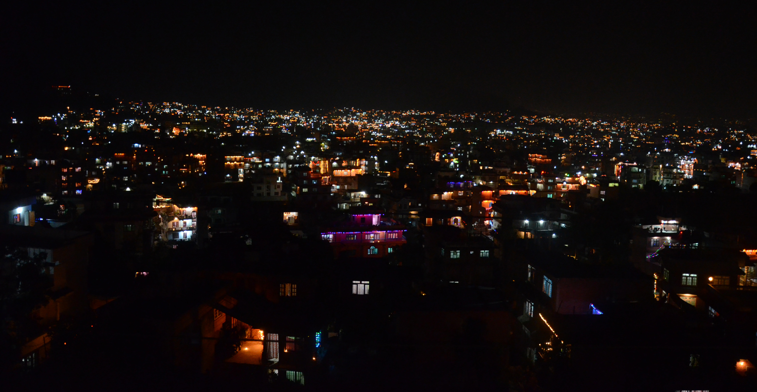 This is view of Kathmandu valley from Halchowk hill in Dipawali 2013