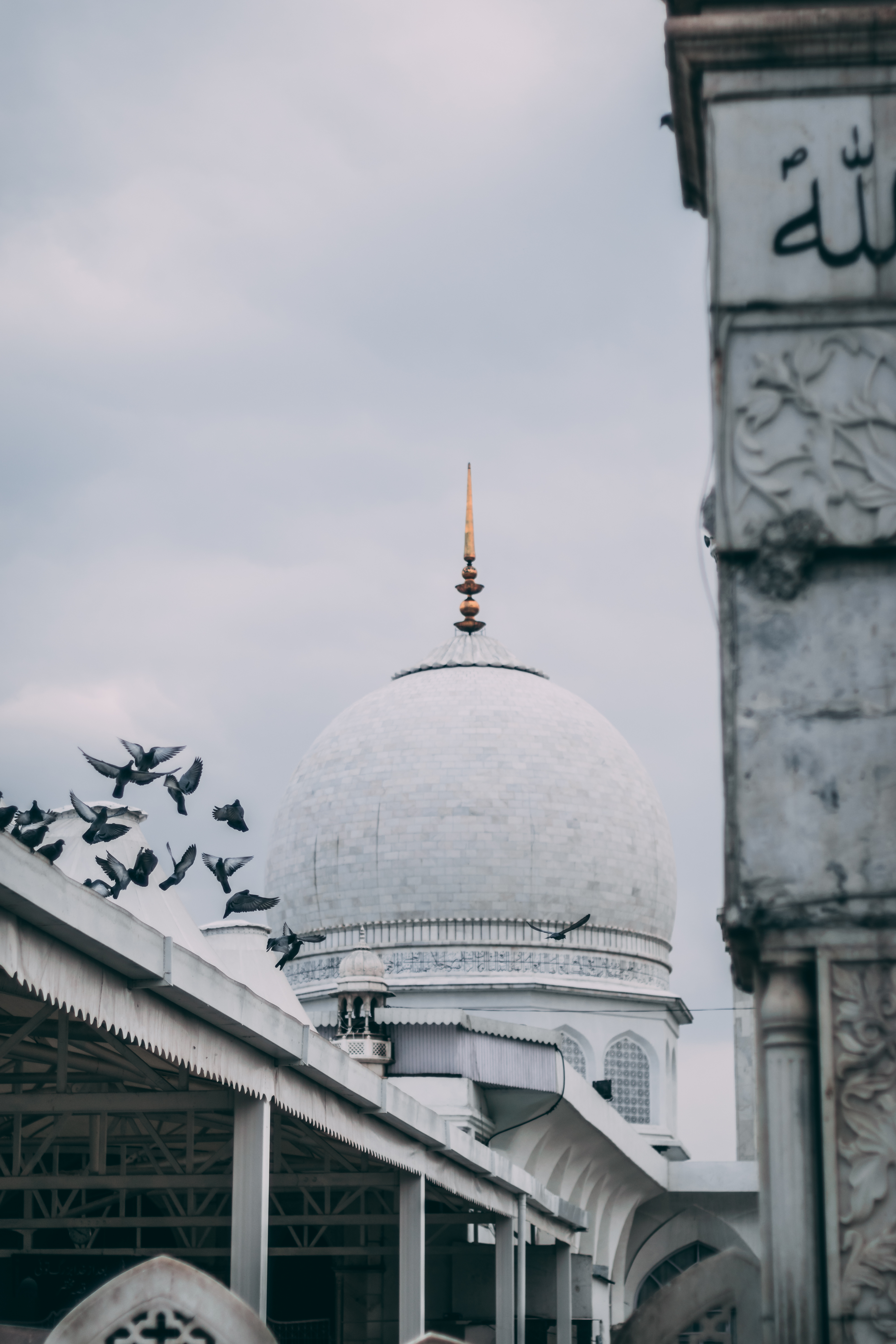 Hazratbal Shrine rests near the banks of Dal Lake Srinagar
