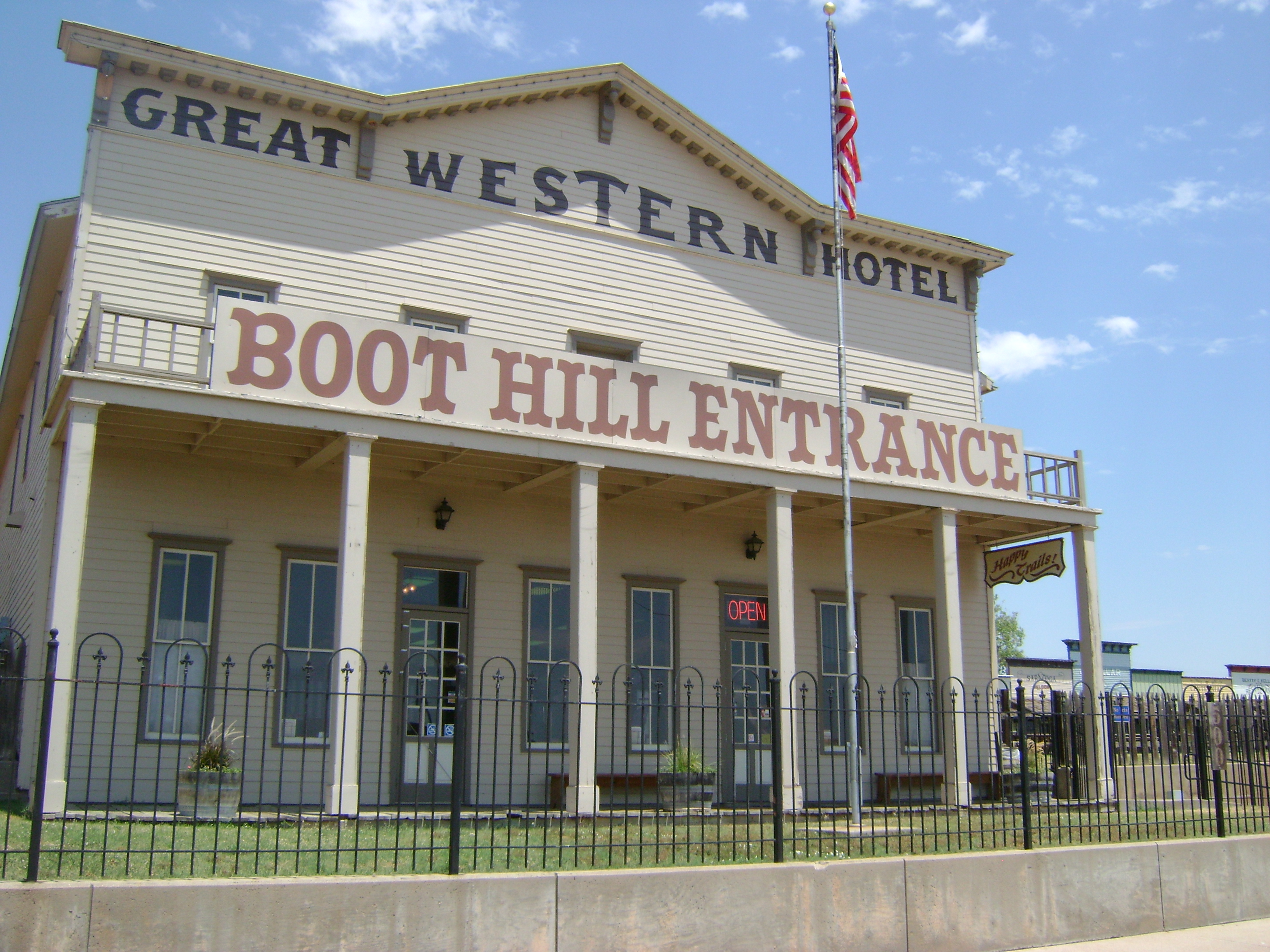 The front entrance to the Boot Hill Museum in Dodge City, KS.