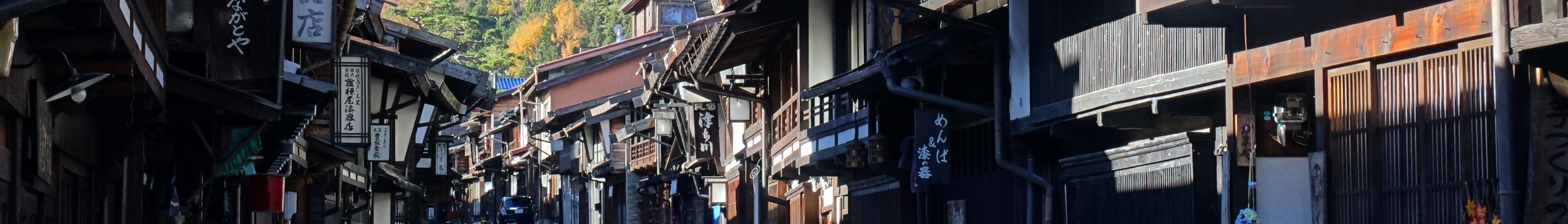 View of Narai-juku (facing south-west) in autumn.