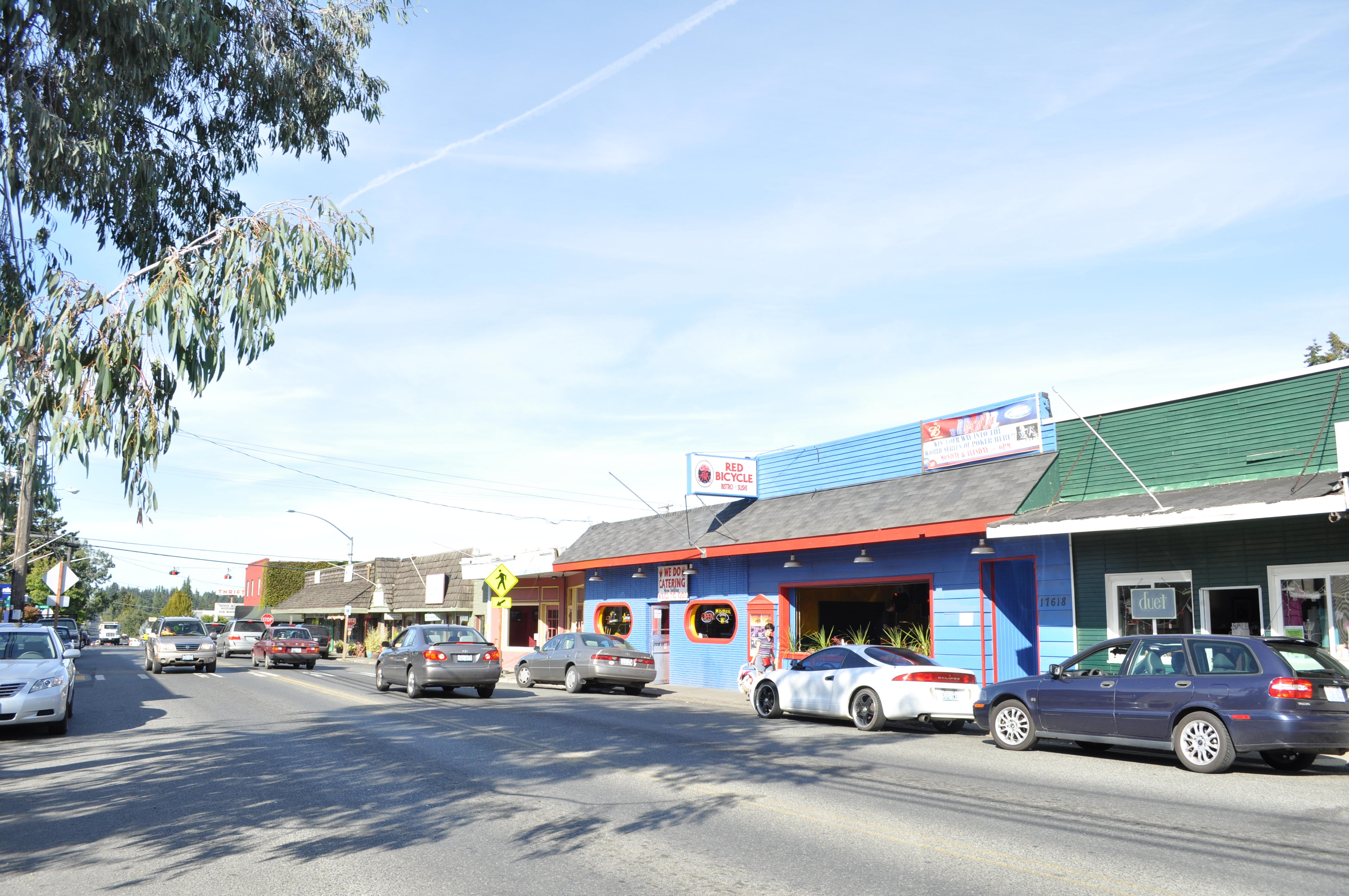 Downtown Vashon, Vashon Island, Washington, along Vashon Highway SW.