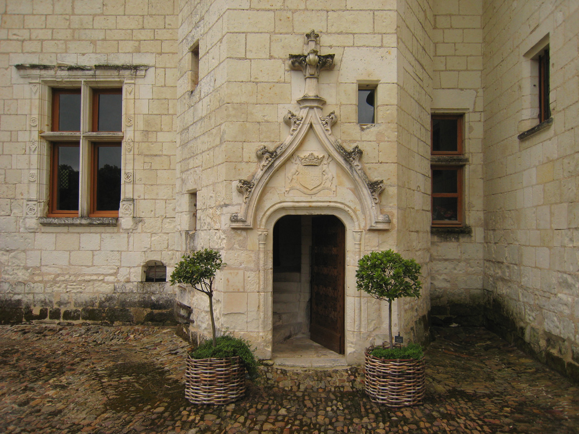 Former mediaeval Castle Le Rivau near the Loire river in France, Entrance