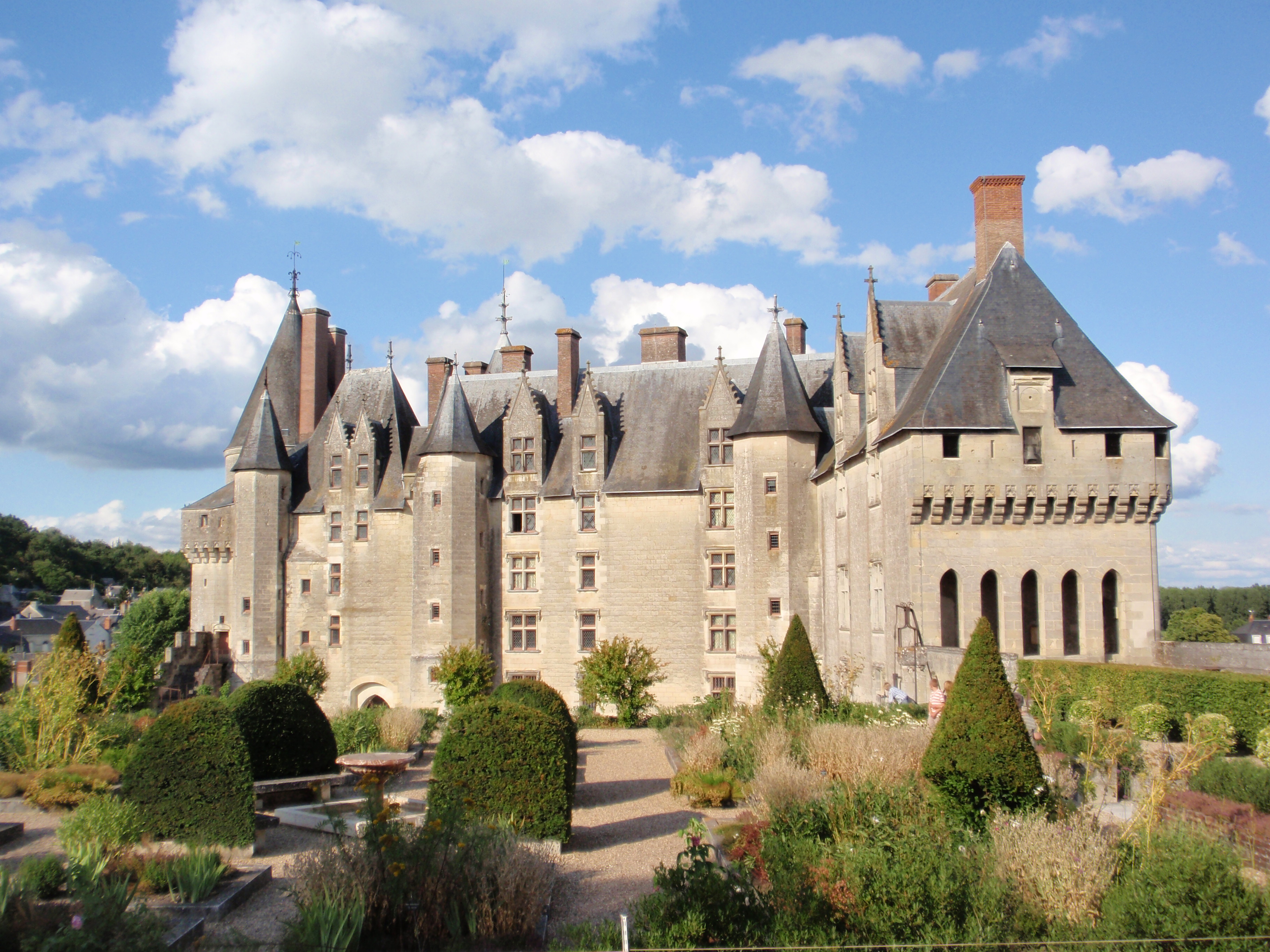 Park facade of the Château de Langeais in the Loire Valley