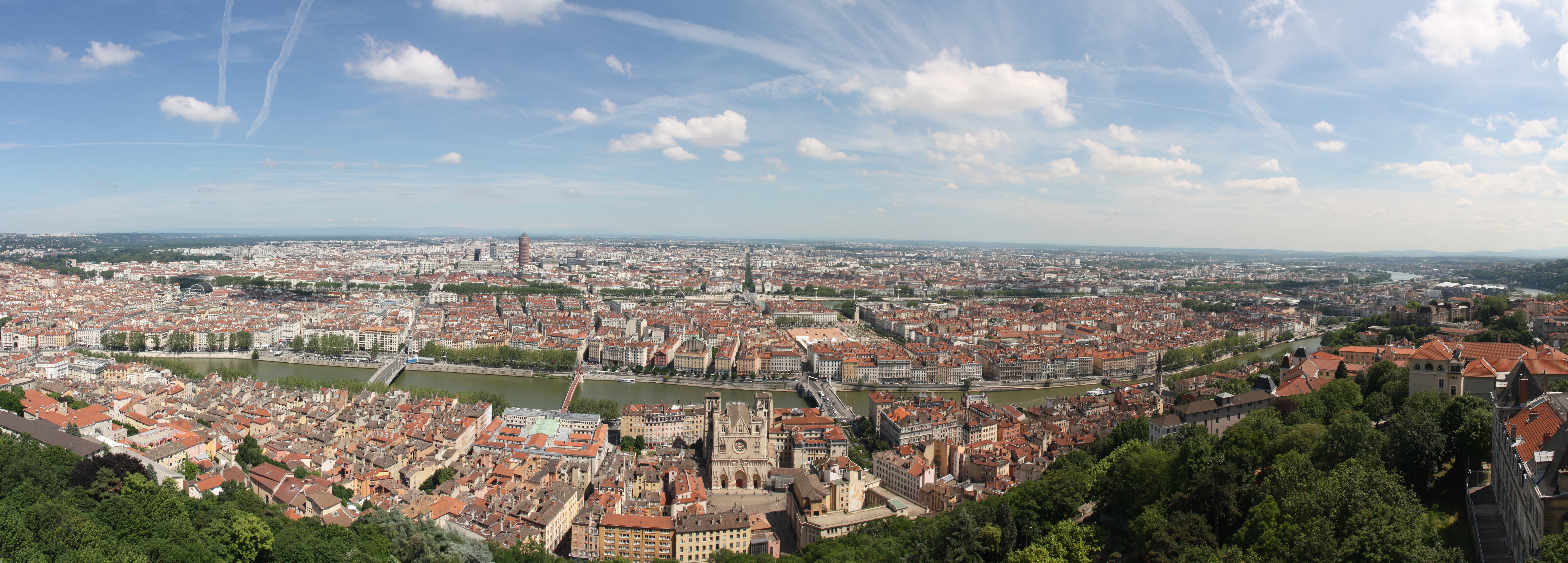 Panorama de Lyon depuis la Basilique Notre-Dame de Fourvière.