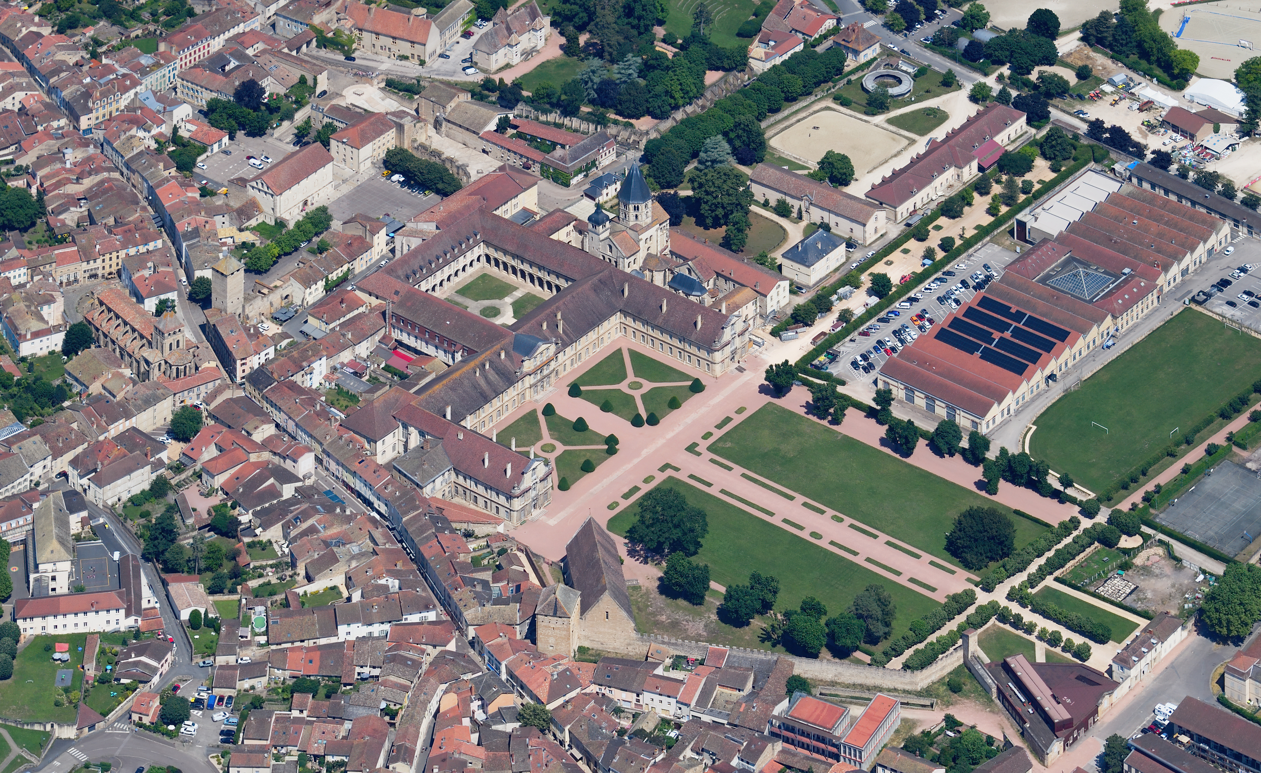 Aerial image of Cluny Abbey (view from the southeast)