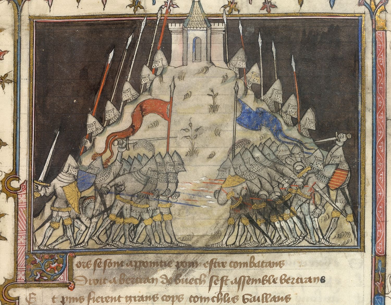 Battle of Cocherel, British Library, Yates Thompson 35  f. 71.