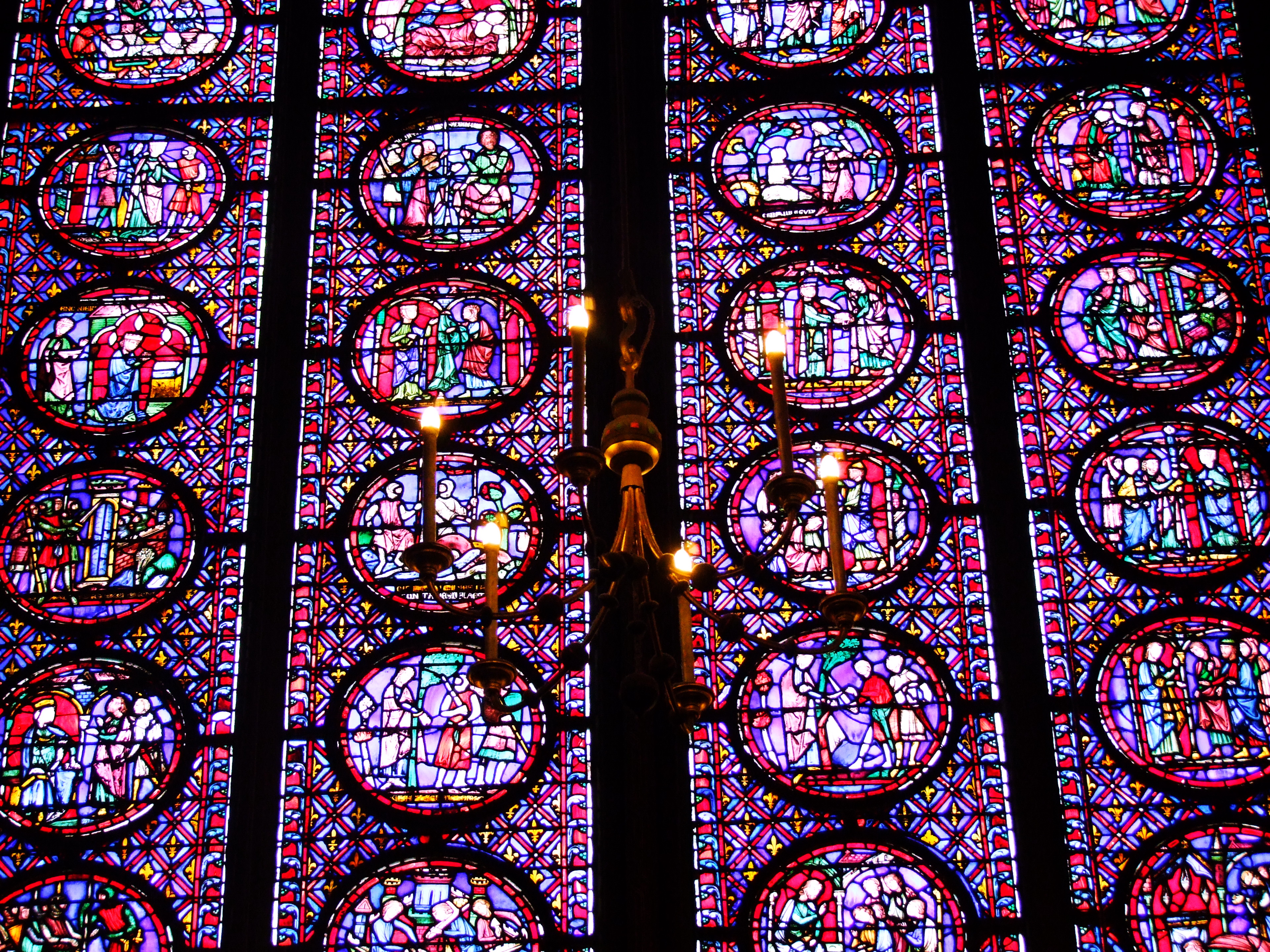 Sainte Chapelle (vitraux et chandelier), Paris