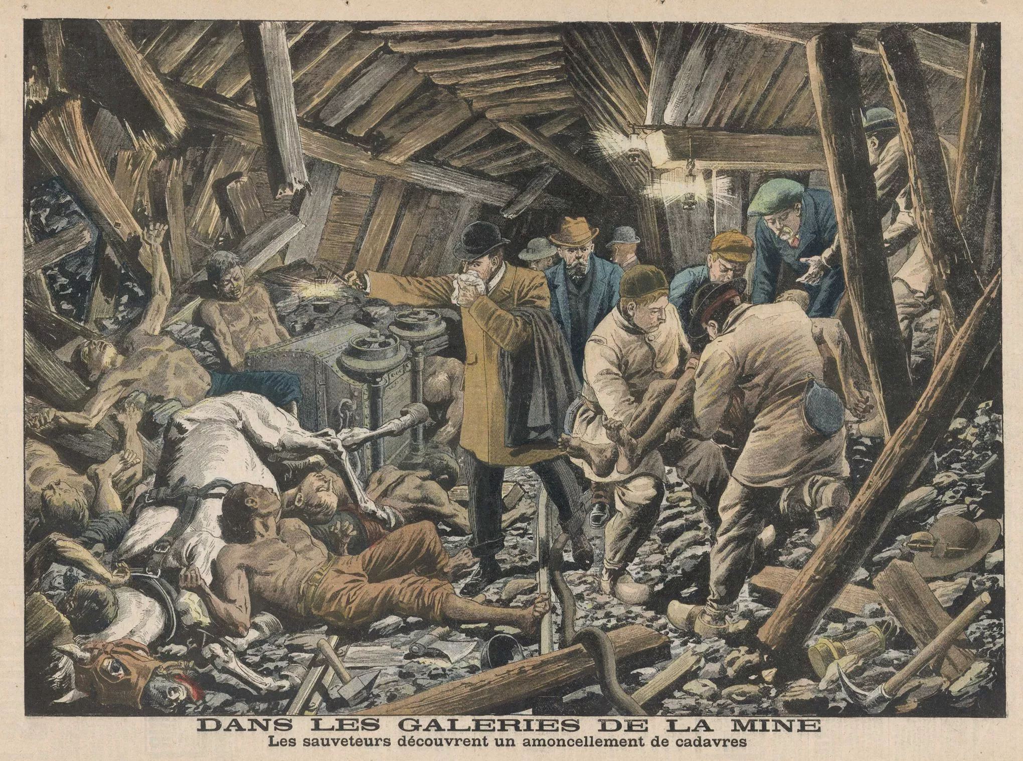 Courrières mine disaster, the tenth march 1906, in the towns of Billy-Montigny, Sallaumines, Méricourt and Noyelles-sous-Lens.