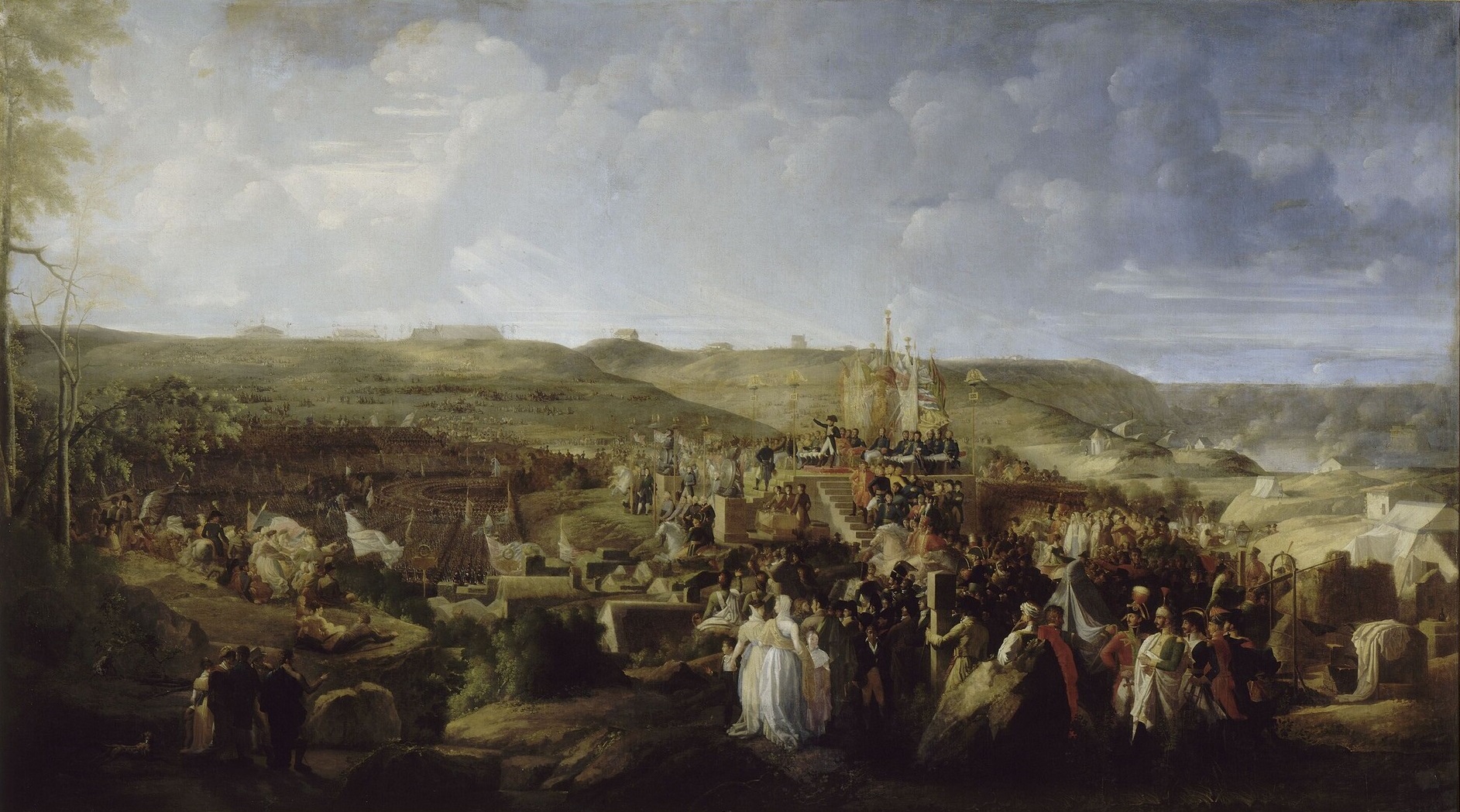 Napoléon au camp de Boulogne distribue les croix de la légion d'honneur. 16 août 1804 ; ou Napoléon Ier distribue les croix de la légion d'honneur au camp de Boulogne le 16 août 1804