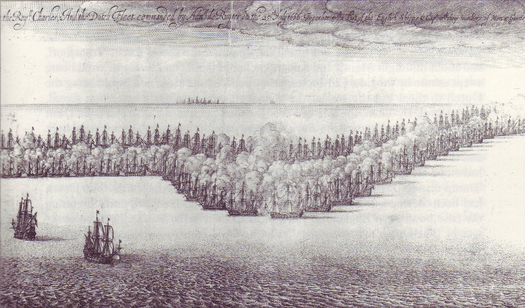 St. James Day Fight August 4th, 1666 between English and Dutch ships