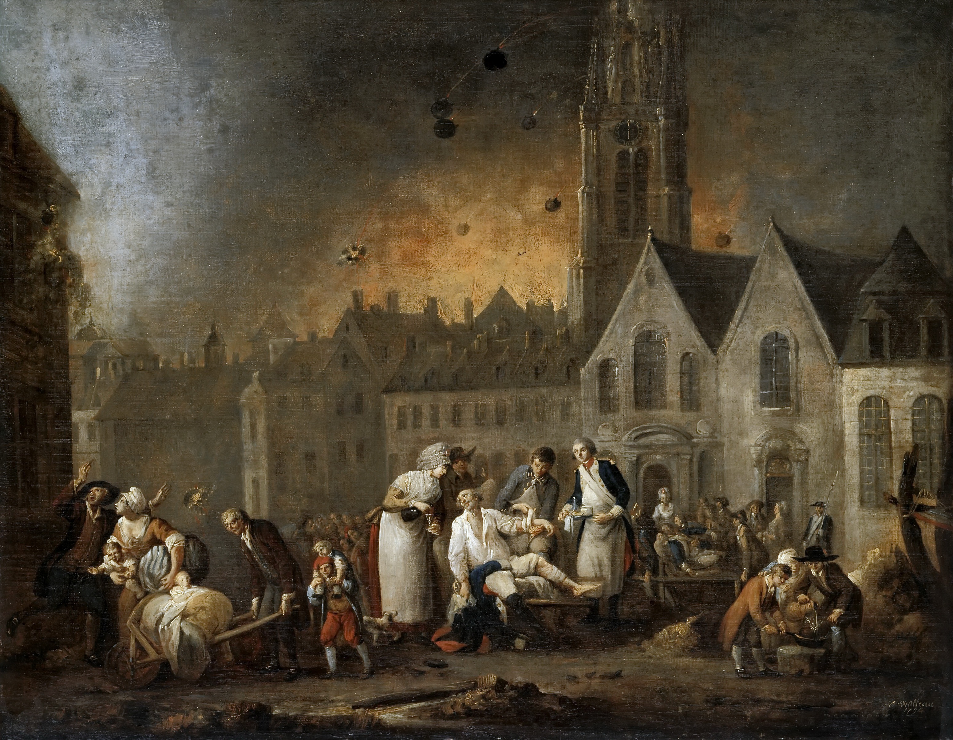 The siege of Lille in 1792 by the Austrian army. The shelling of the quarter Saint-Sauveur.
The unsuccessful siege by the Austrian troops of the French fortress of Lille from September 24 to October 8, 1792 during the war of the first coalition.