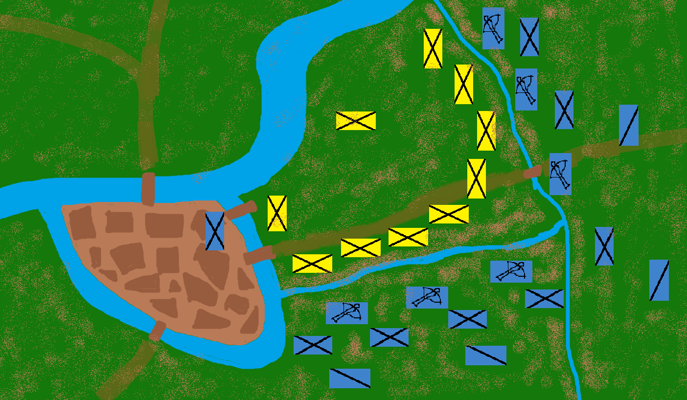 The initial positions of the Battle of the Golden Spurs