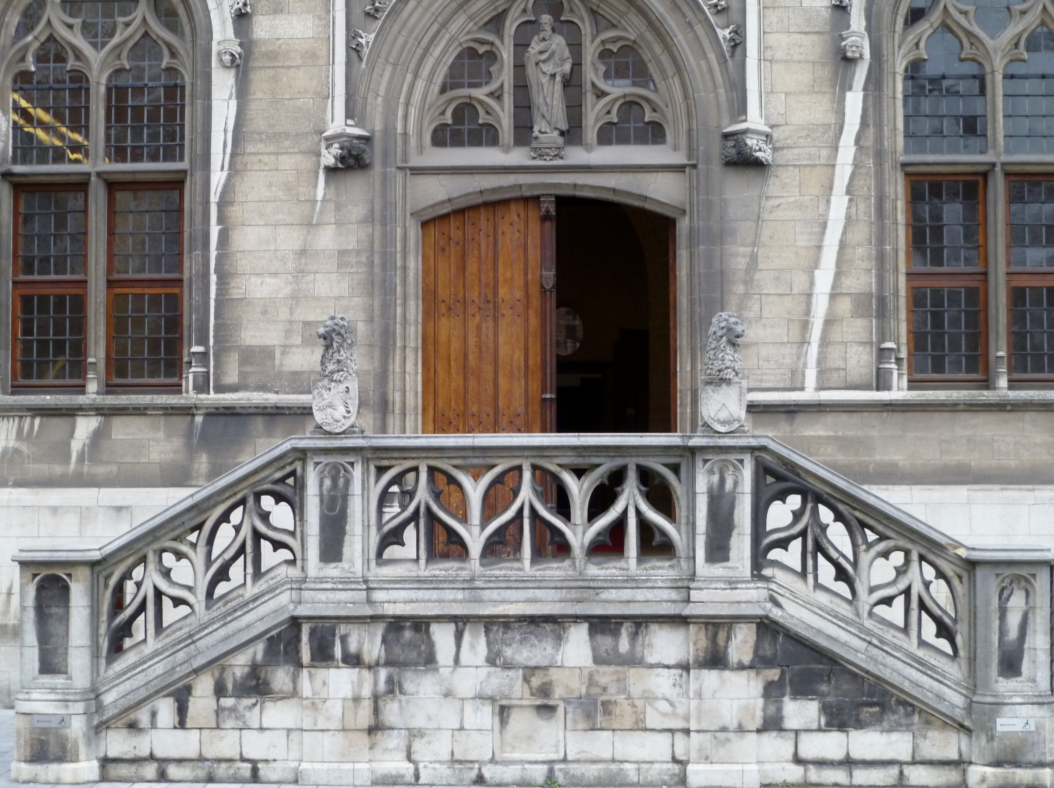 Entrance to the City Hall, Courtrai, Belgium
