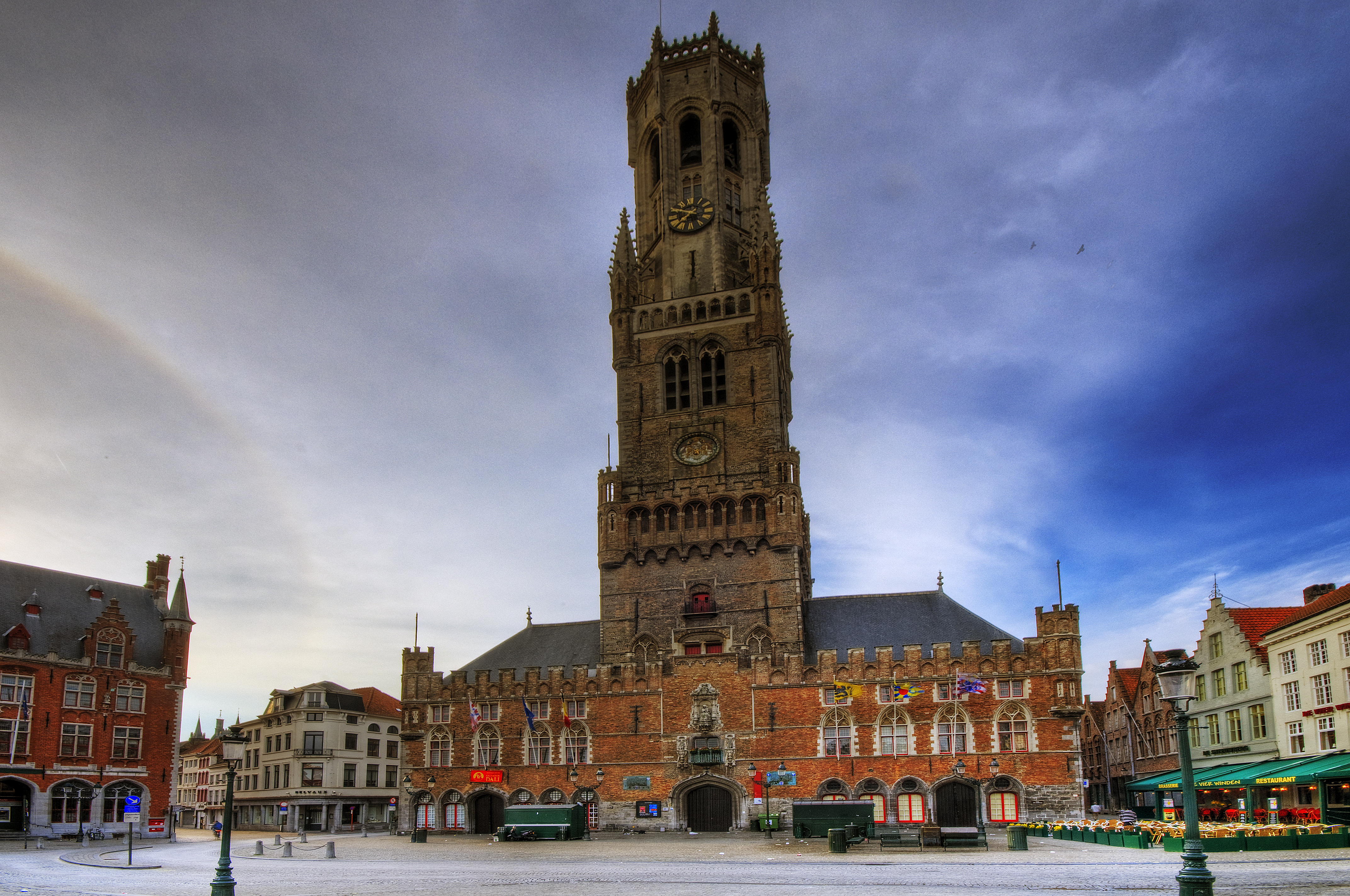 Please take a large   view!
Bruges (Dutch: Brugge) is the capital and largest city of the province of West Flanders in the Flemish Region of Belgium. It is located in the northwest of the country.
The historic city centre is a prominent World Heritage Site of UNESCO. It is egg-shaped and about 430 hectares in size. The area of the whole city amounts to more than 13,840 hectares, including 193.7 hectares off the coast, at Zeebrugge ("Seabruges" in literal translation). The city's total population is more than 117,000, of which around 20,000 live in the historic centre.
Bruges has, because of its port, a significant economic importance and is also home to the College of Europe.

From Wikipedia, the free encyclopedia