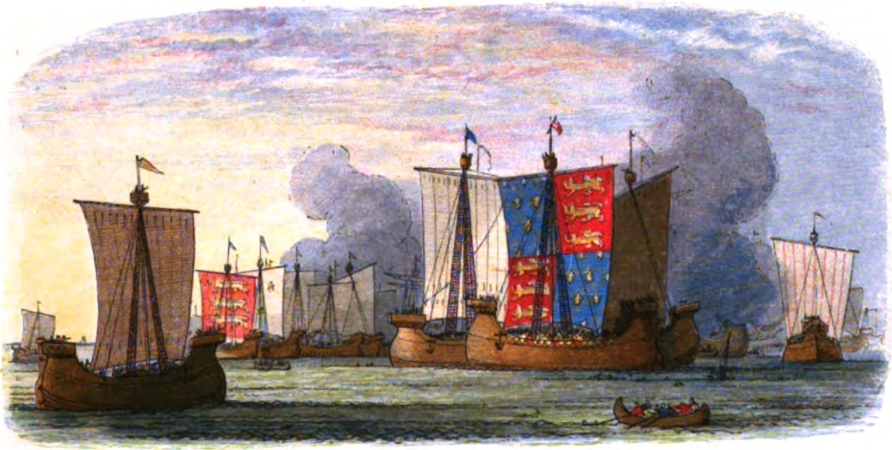The English victory in the Battle of Sluys ensures that the Hundred Years' War will take place in the lands of France.