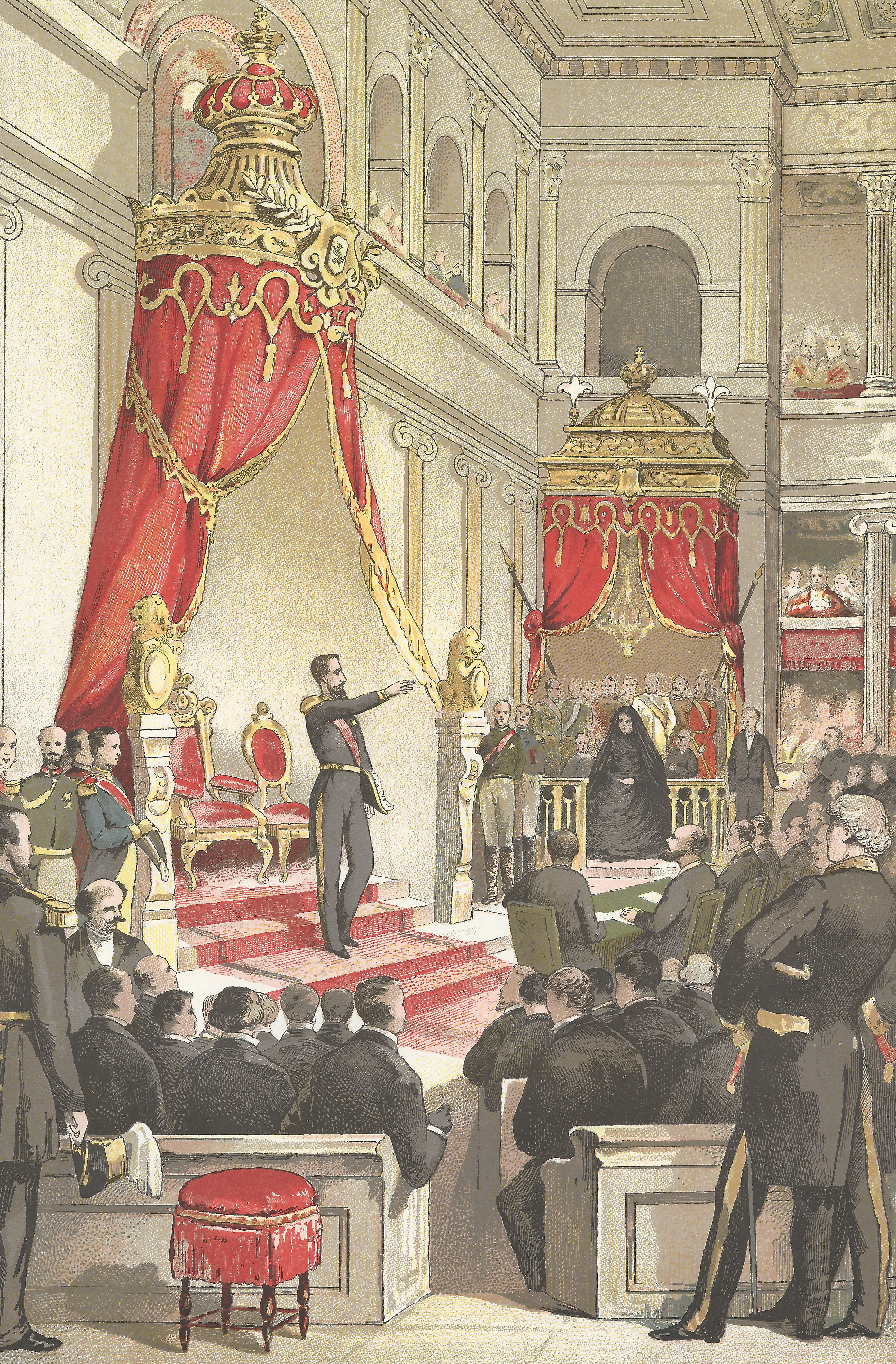 Oath-taking of Leopold II of Belgium, Palace of the Nation (Brussels), 17 December 1865.