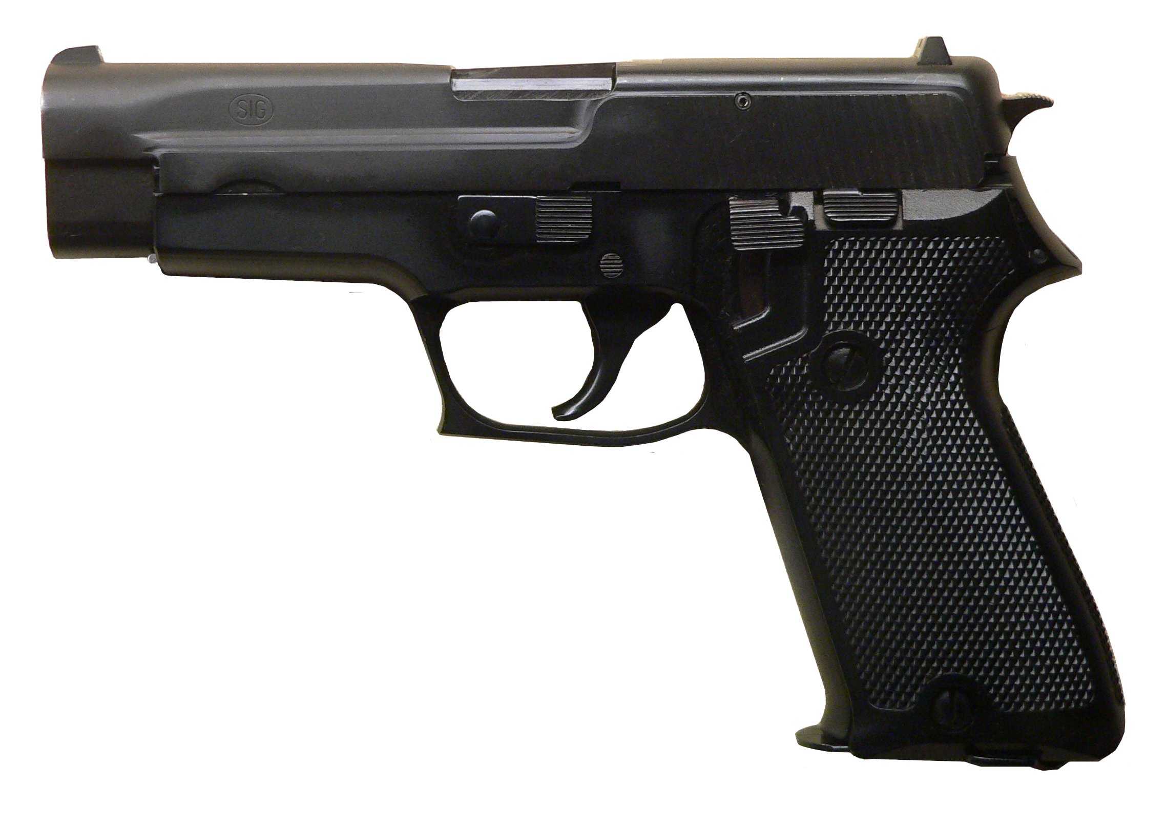 SIG P220 service pistol of the Swiss Army.