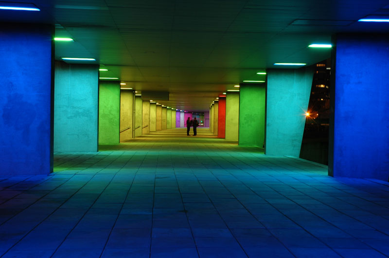 light installation by Peter Struycken, NAI, Rotterdam/The Netherlands