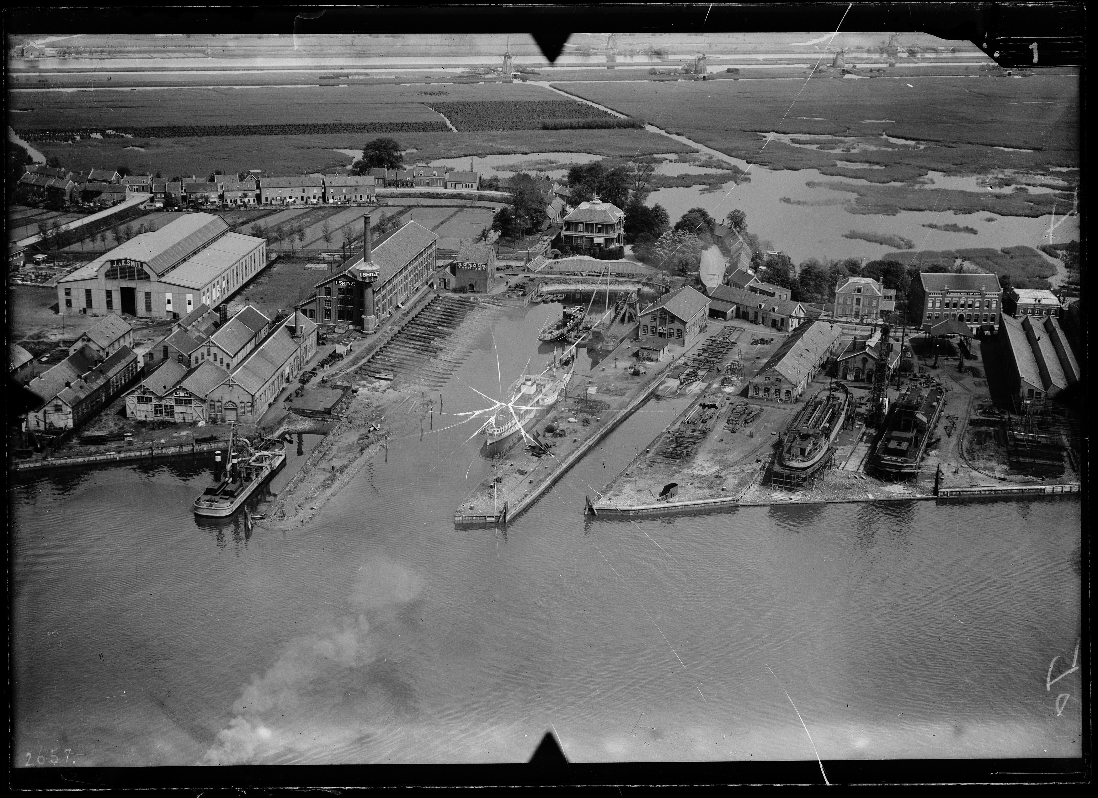 Aerial photograph of Kinderdijk, The Netherlands