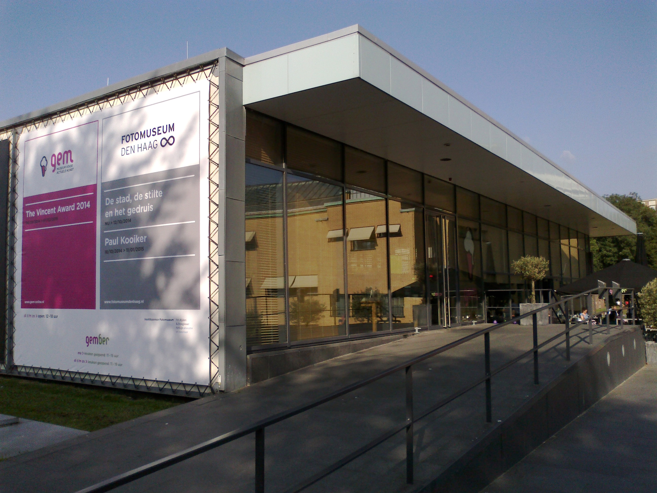 Part of the Photo Museum The Hague, the Netherlands. Main entrance.
