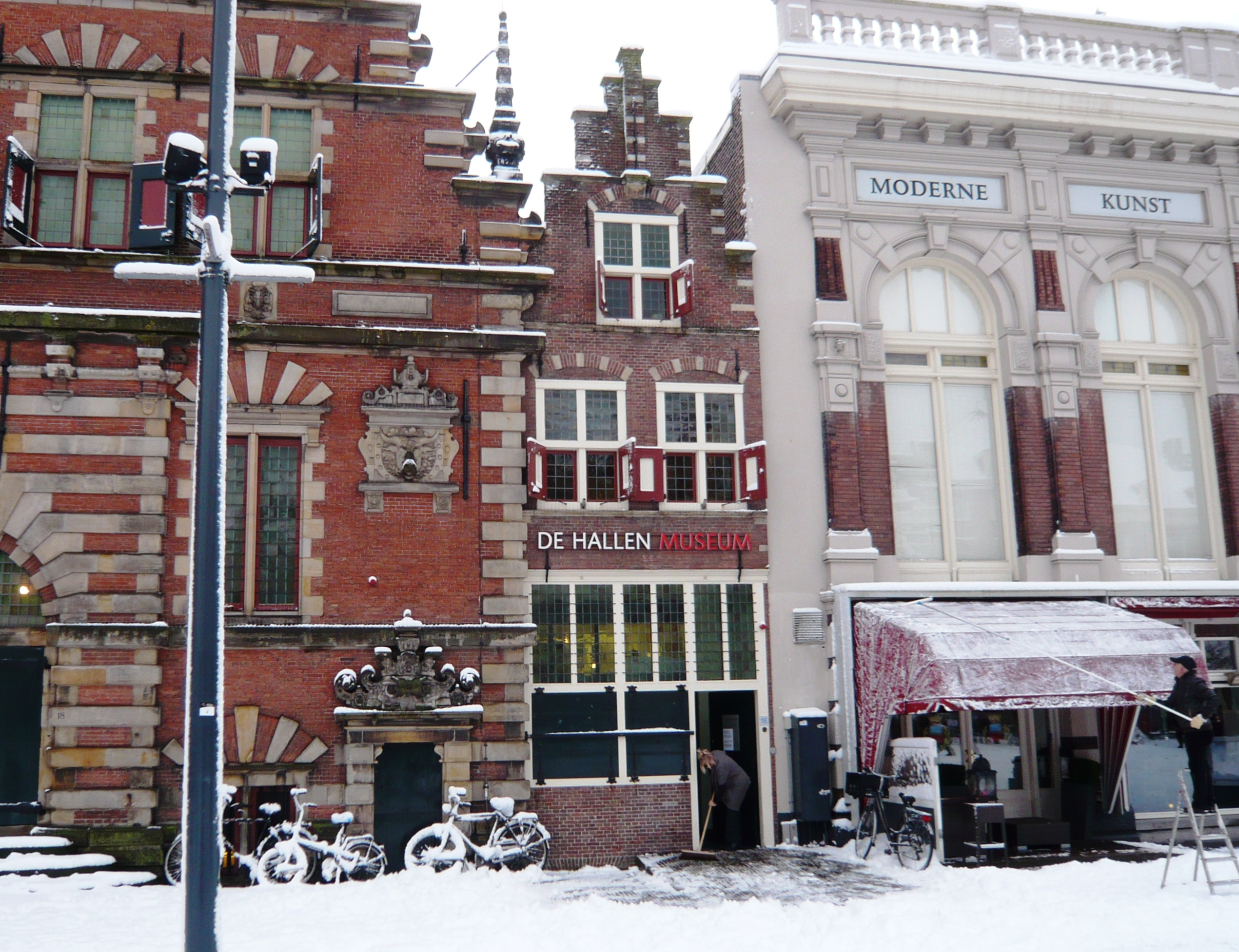 Entrance of Museum De Hallen, museum of modern art associated with the Frans Hals Museum, Grote Markt, Haarlem, The Netherlands
