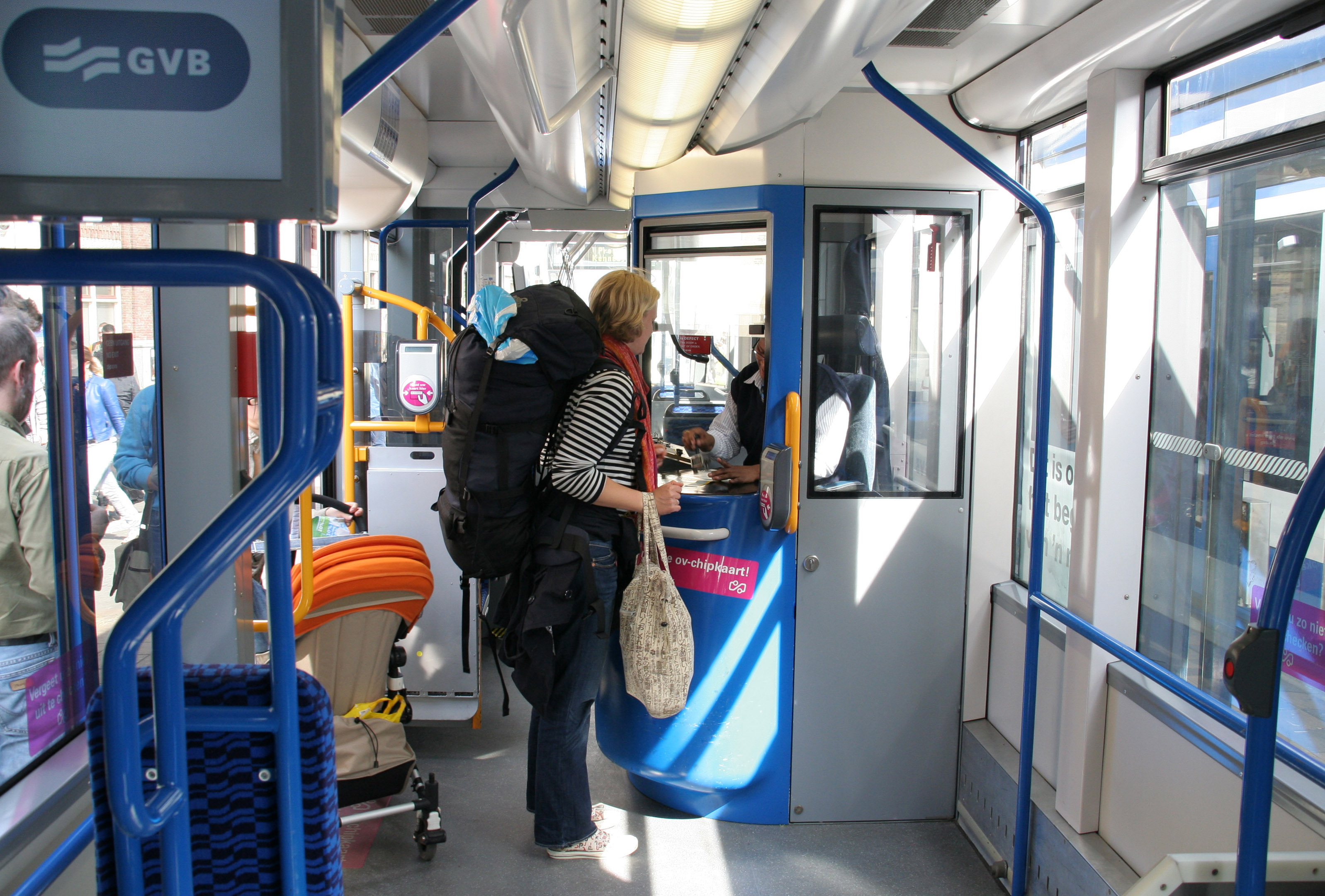 Conductor in Amsterdam Combino tram
