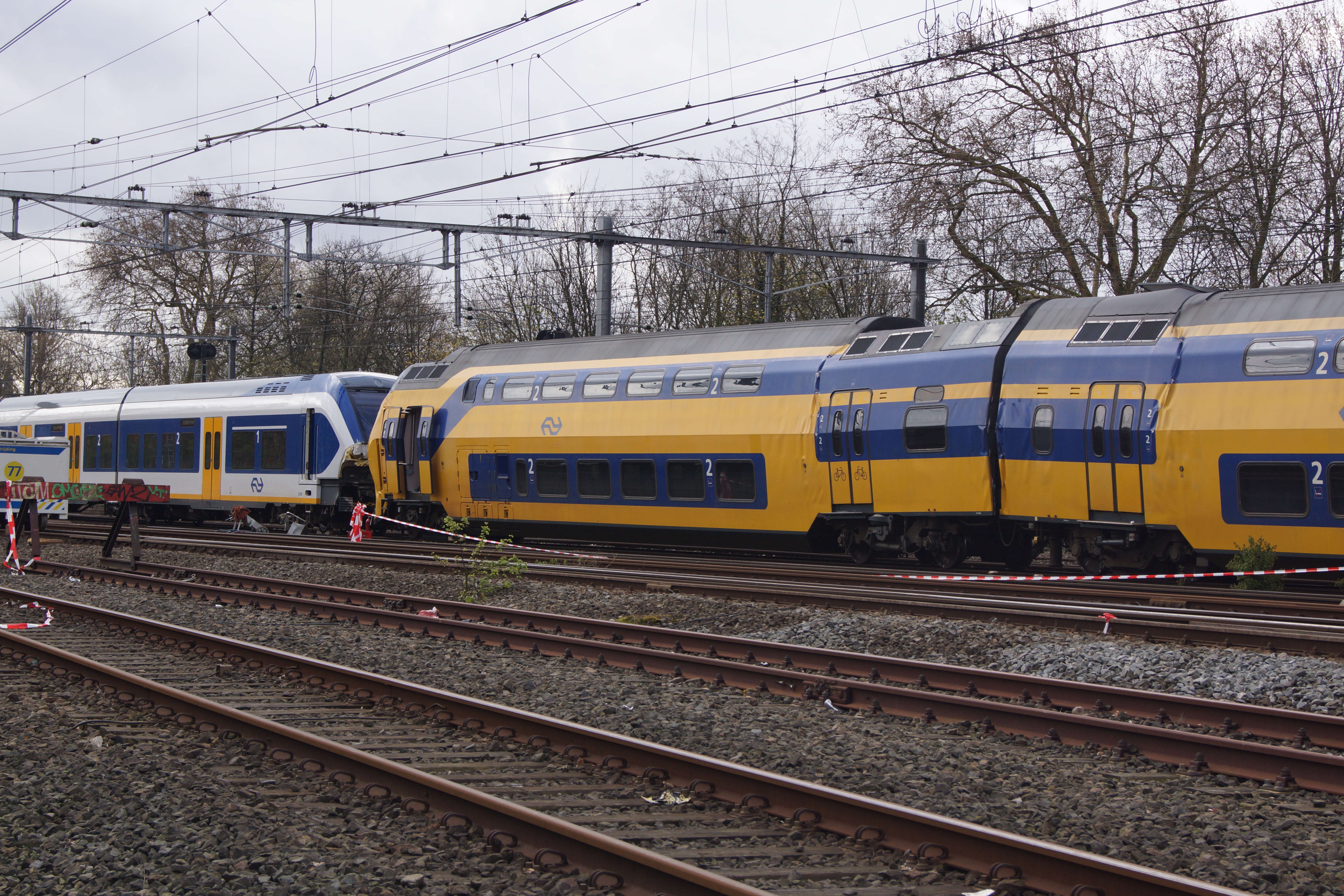 Two trains collided at Westerpark, Amsterdam on April 21, 2012