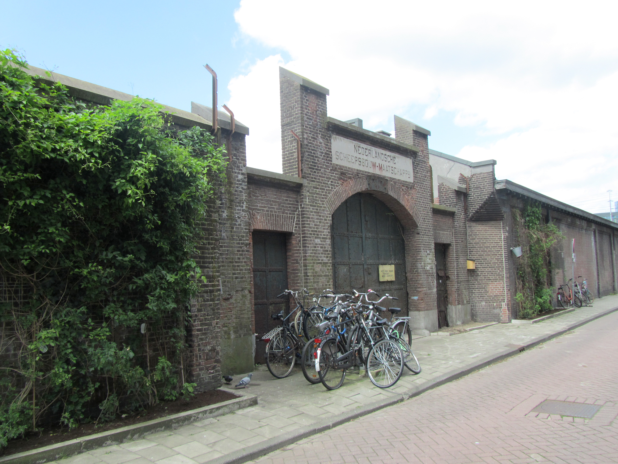 Remains of the Nederlandsche Scheepsbouw Maatschappij shipyards built in 1894 at Conradstraat in Amsterdam