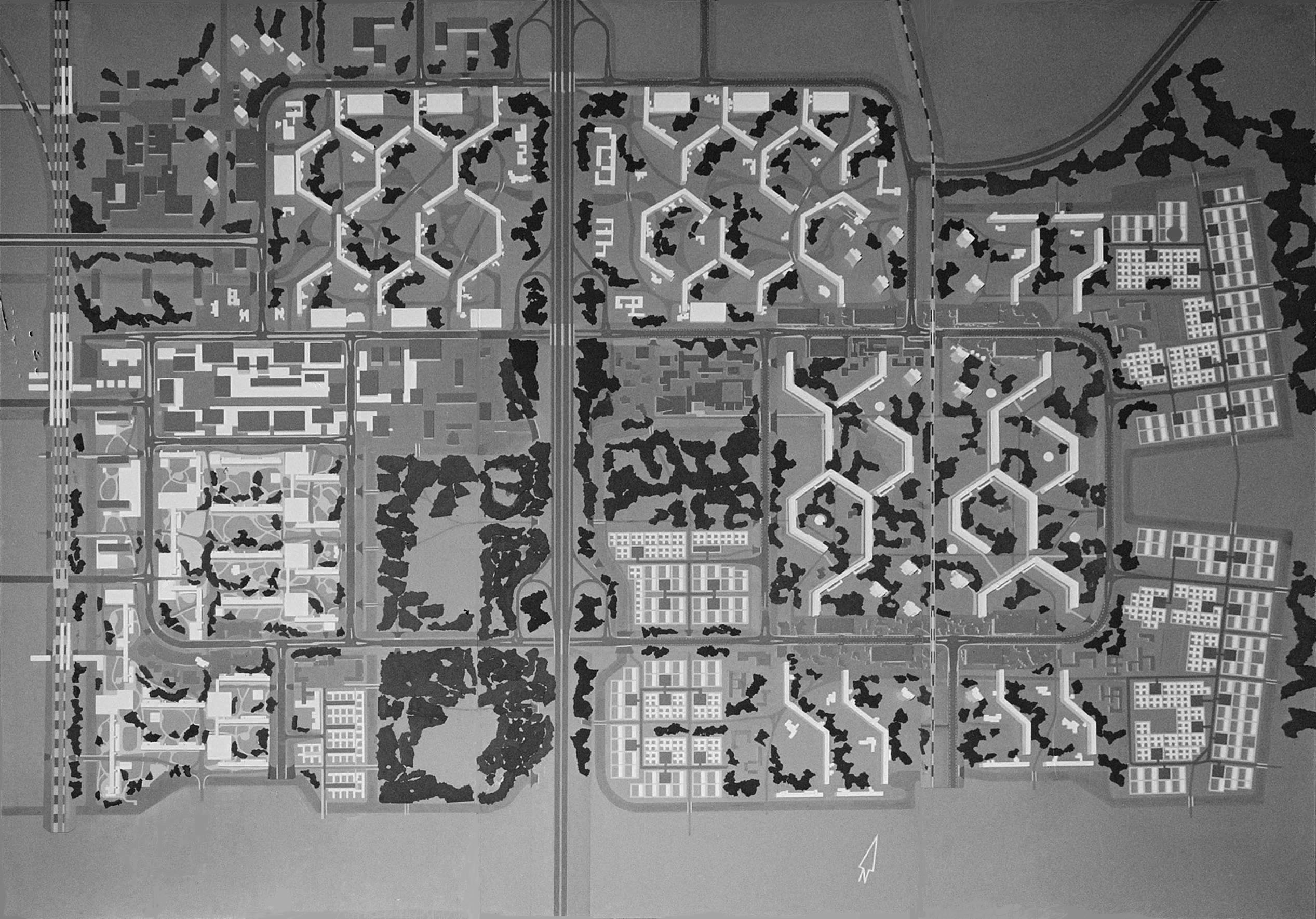 Amsterdam-Zuidoost, masterplan Bijlmermeer 1965 by Siegfried Nassuth